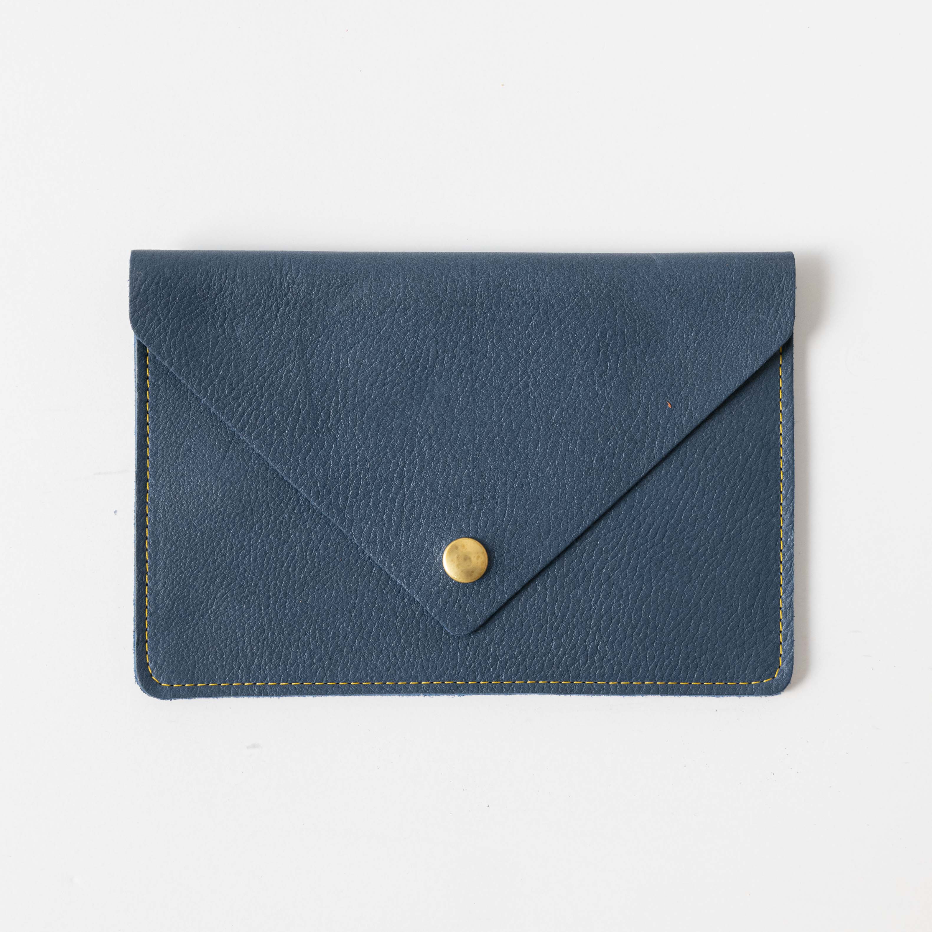 Blue Cypress Leather Clutch