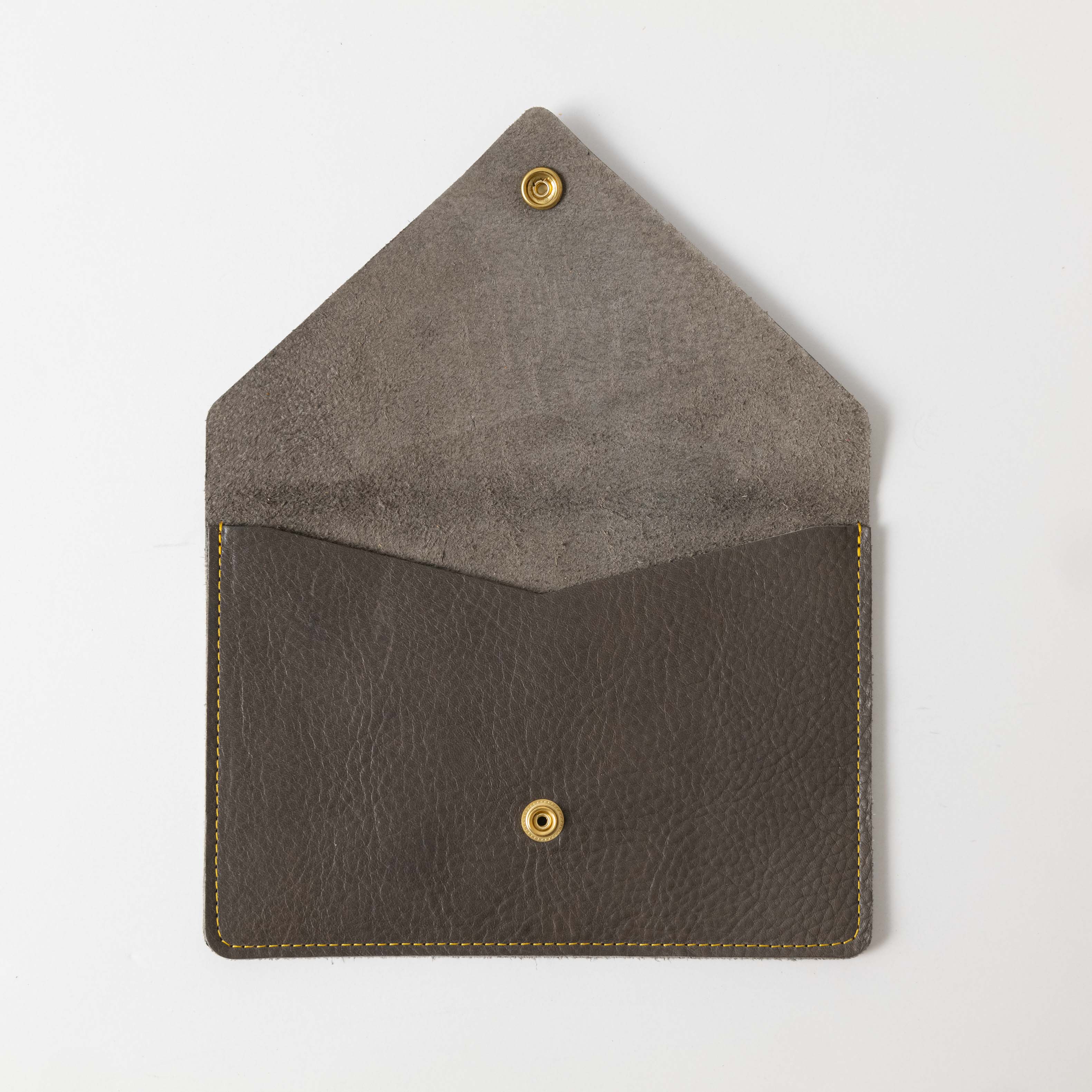 Grey Cypress Leather Clutch