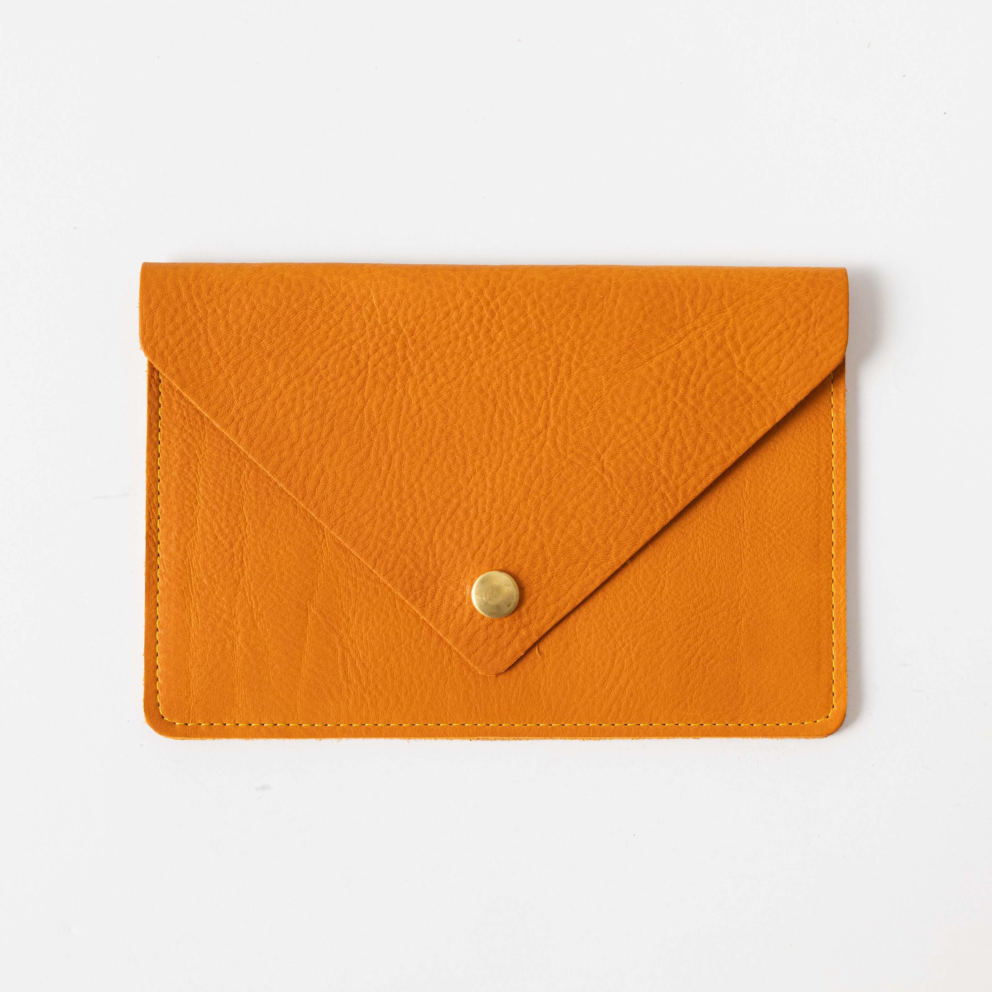 Orange Cypress Leather Clutch