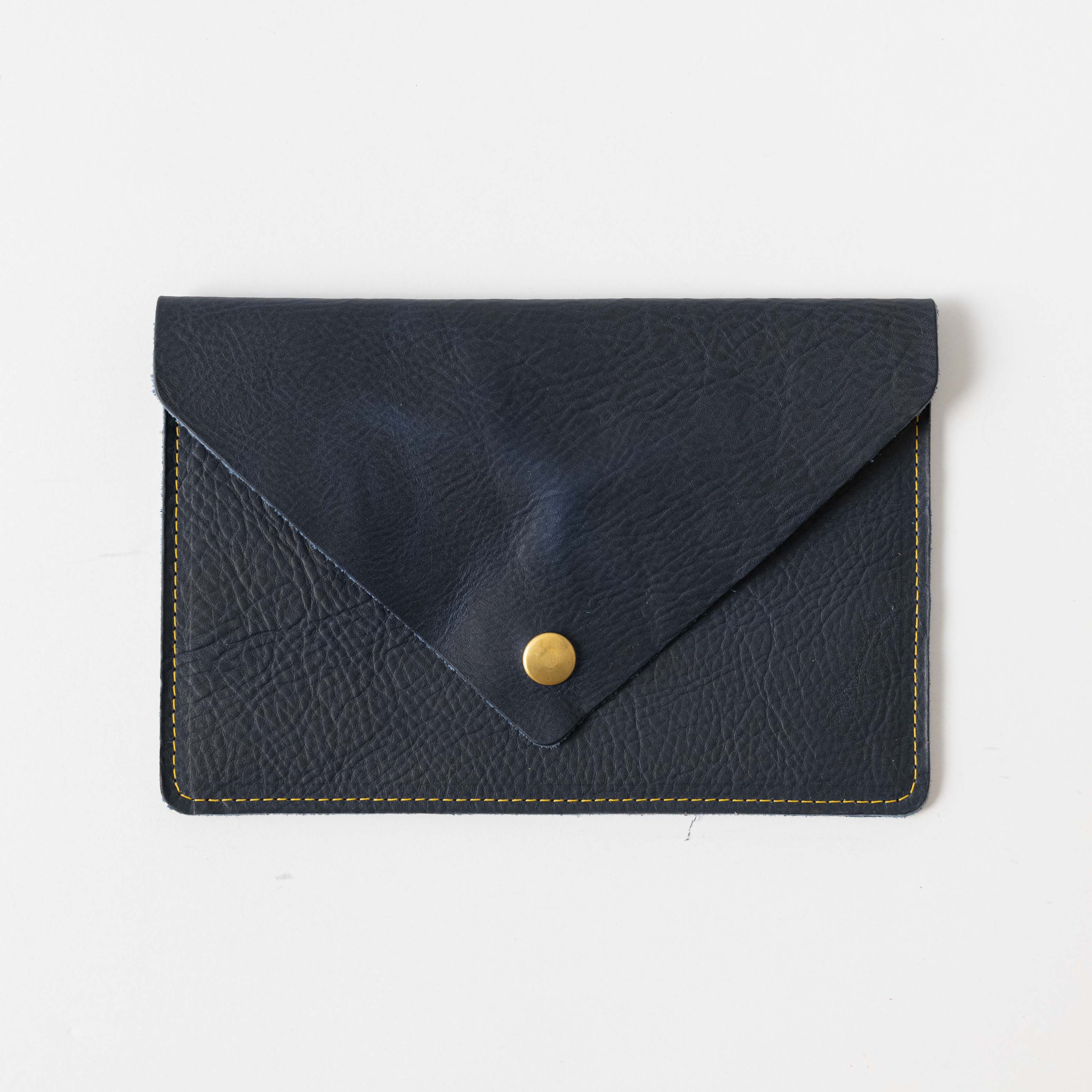 Navy Kodiak Leather Clutch