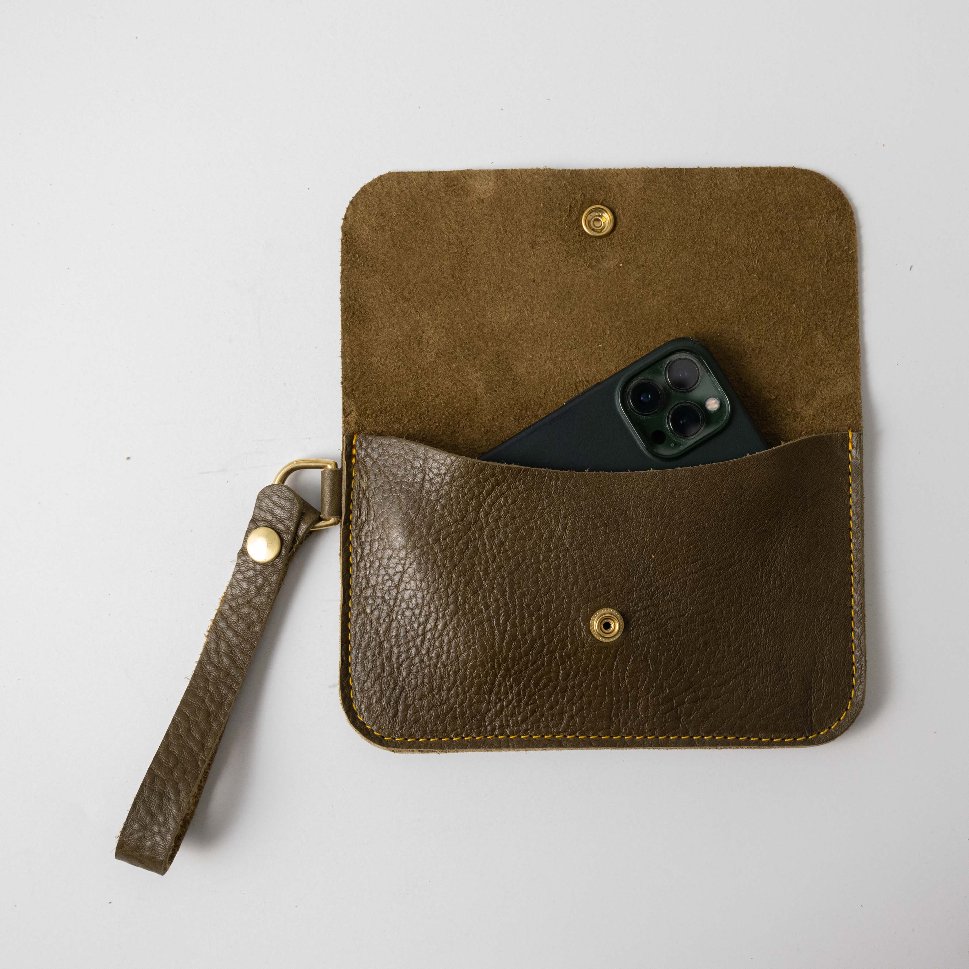 Olive Cypress Wristlet Clutch