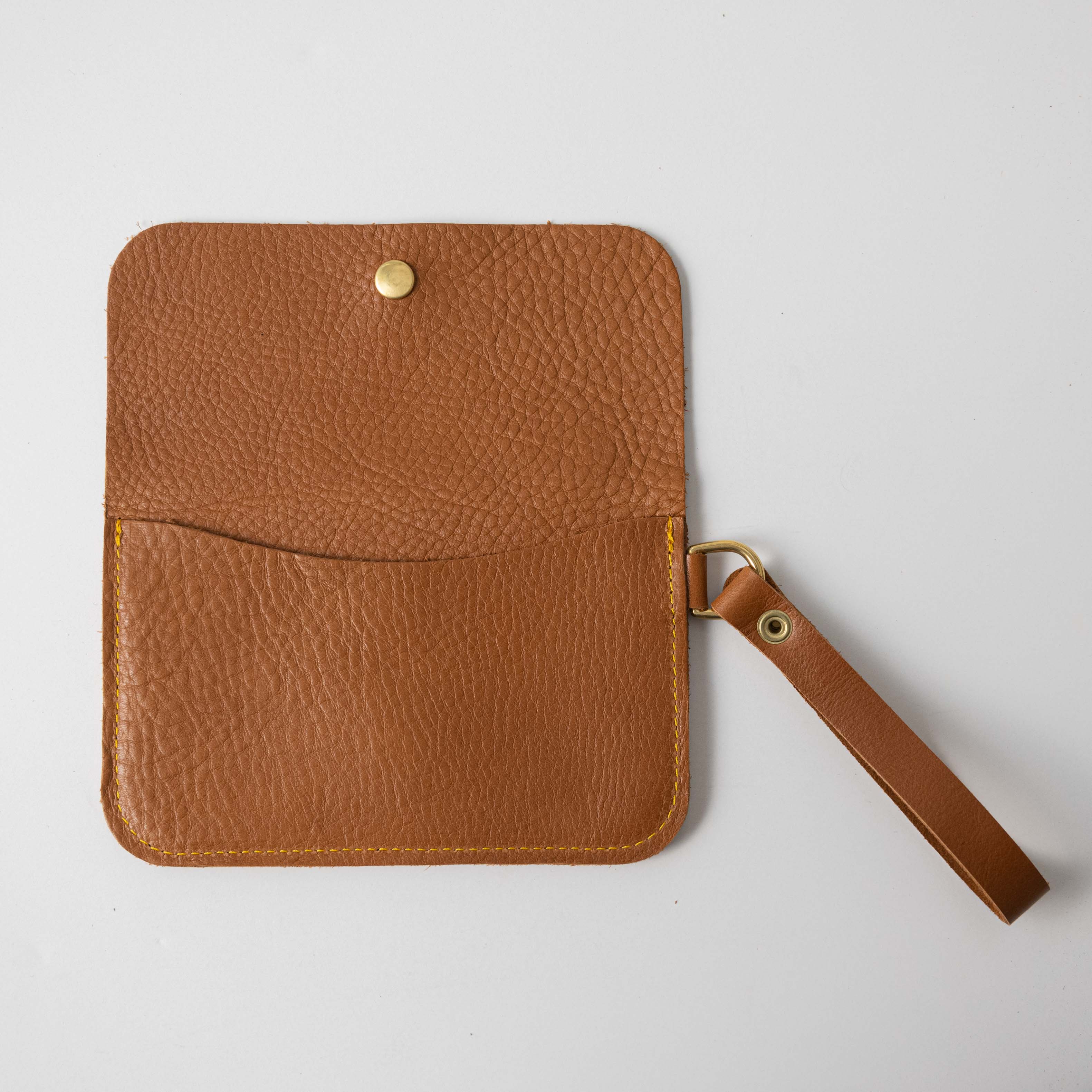 Cognac Cypress Wristlet Clutch