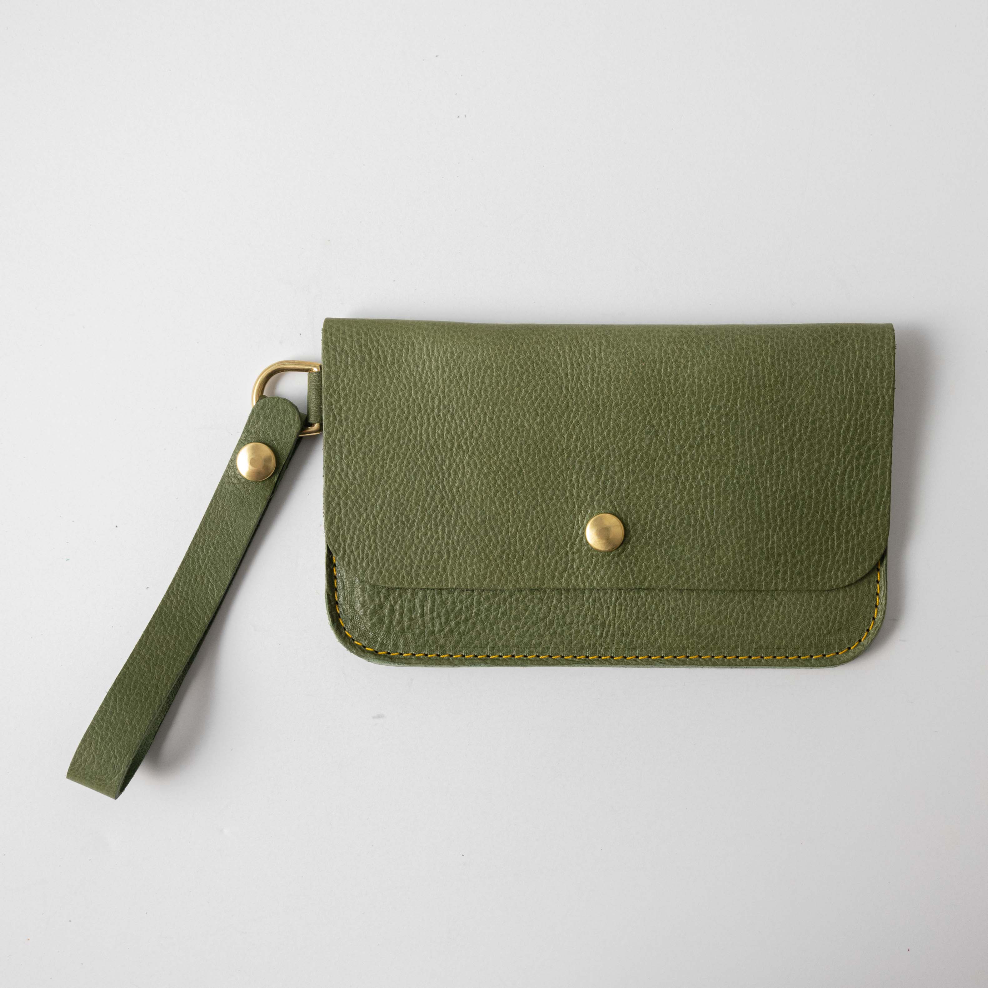 Italian Green Wristlet Clutch