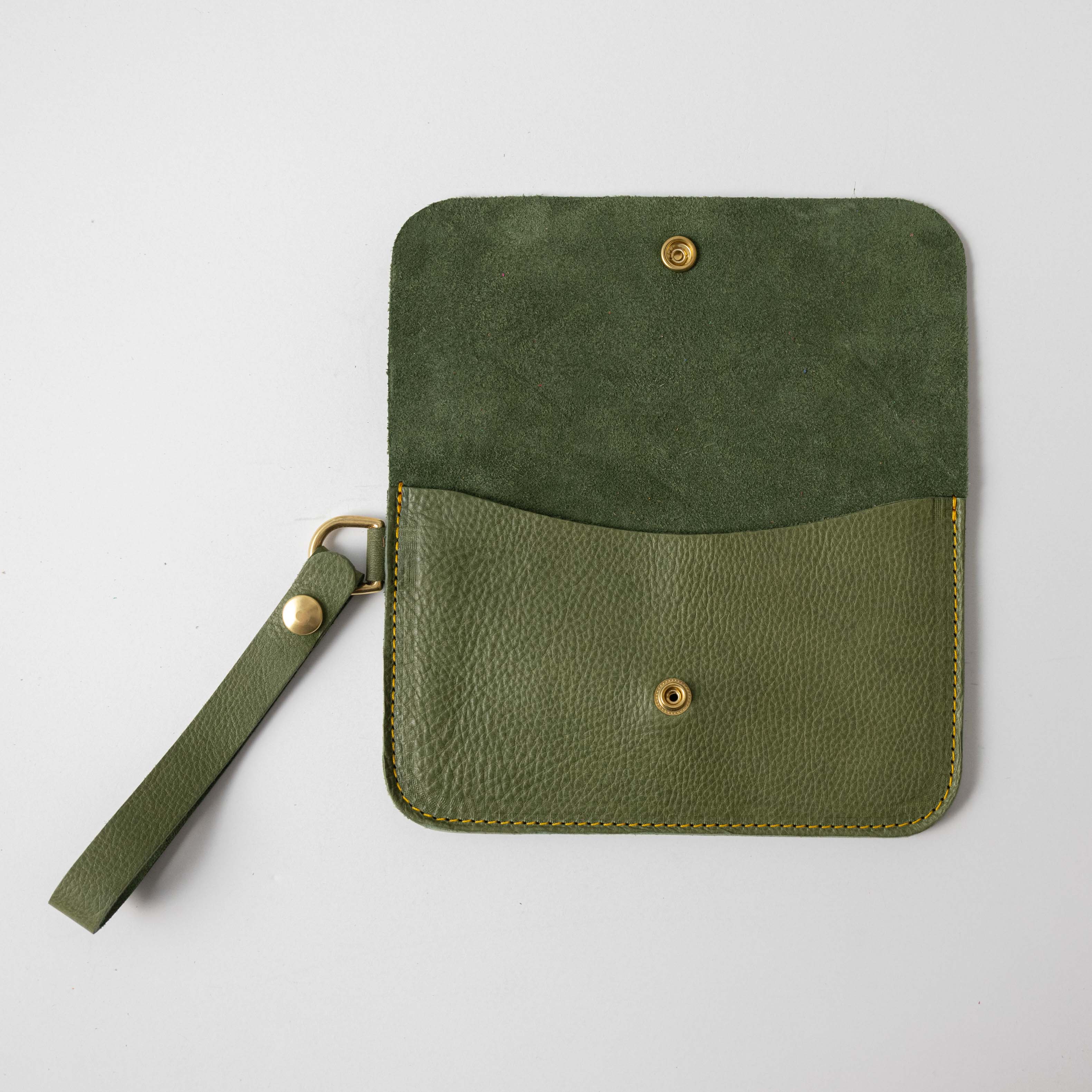 Italian Green Wristlet Clutch