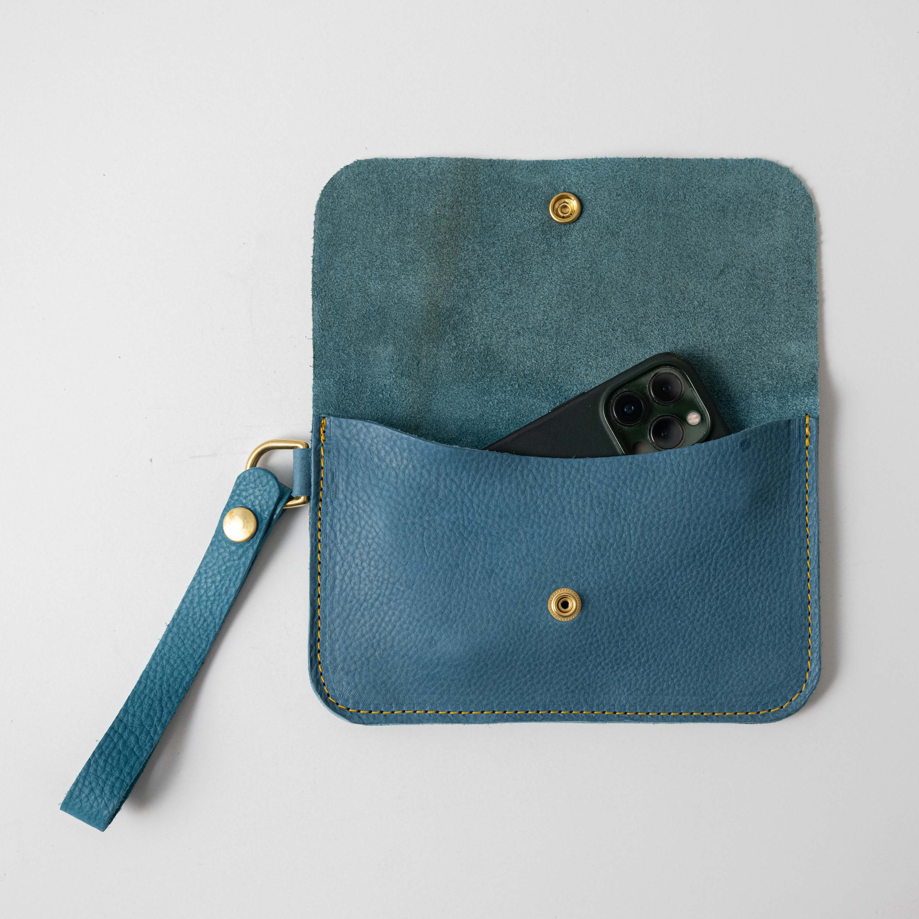 Italian Blue Wristlet Clutch