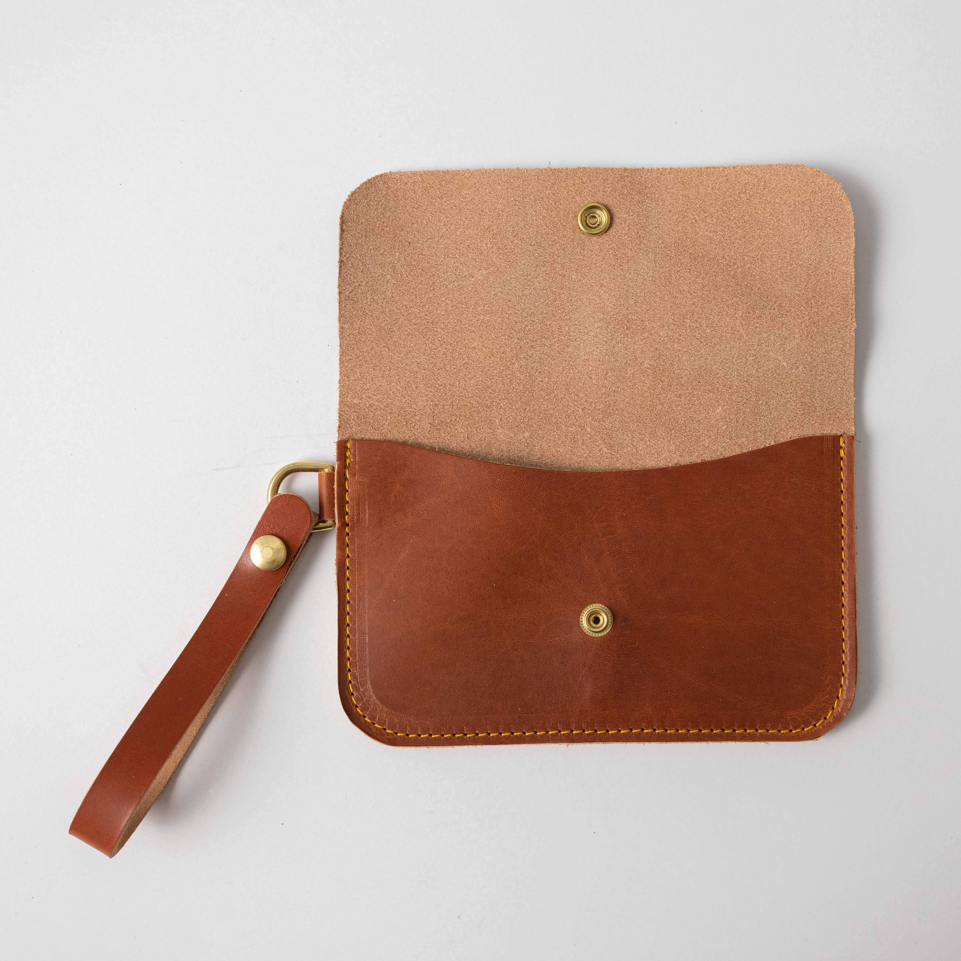 English Tan Dublin Wristlet Clutch