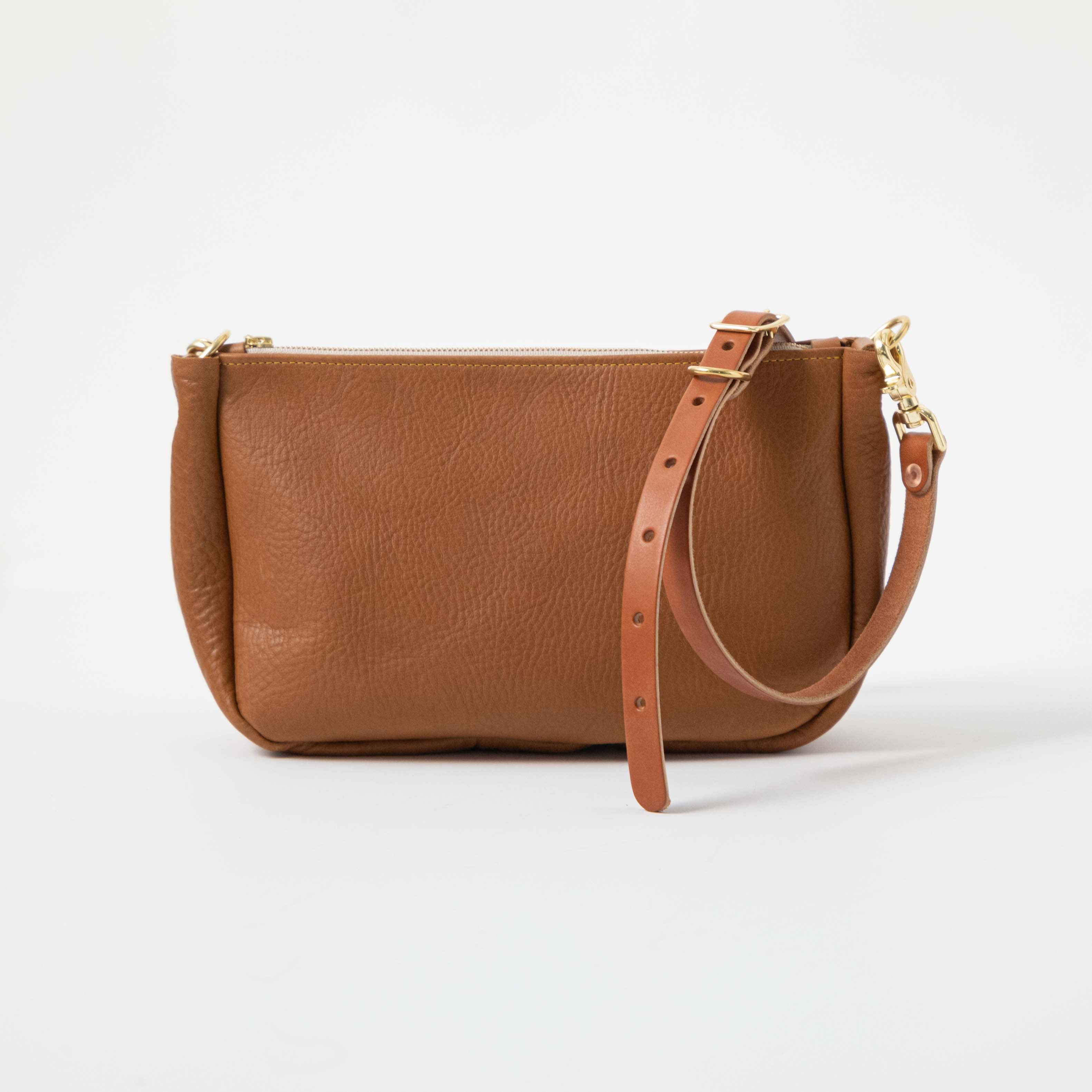 Leather Envelope Crossbody Bag: Harbor Cognac