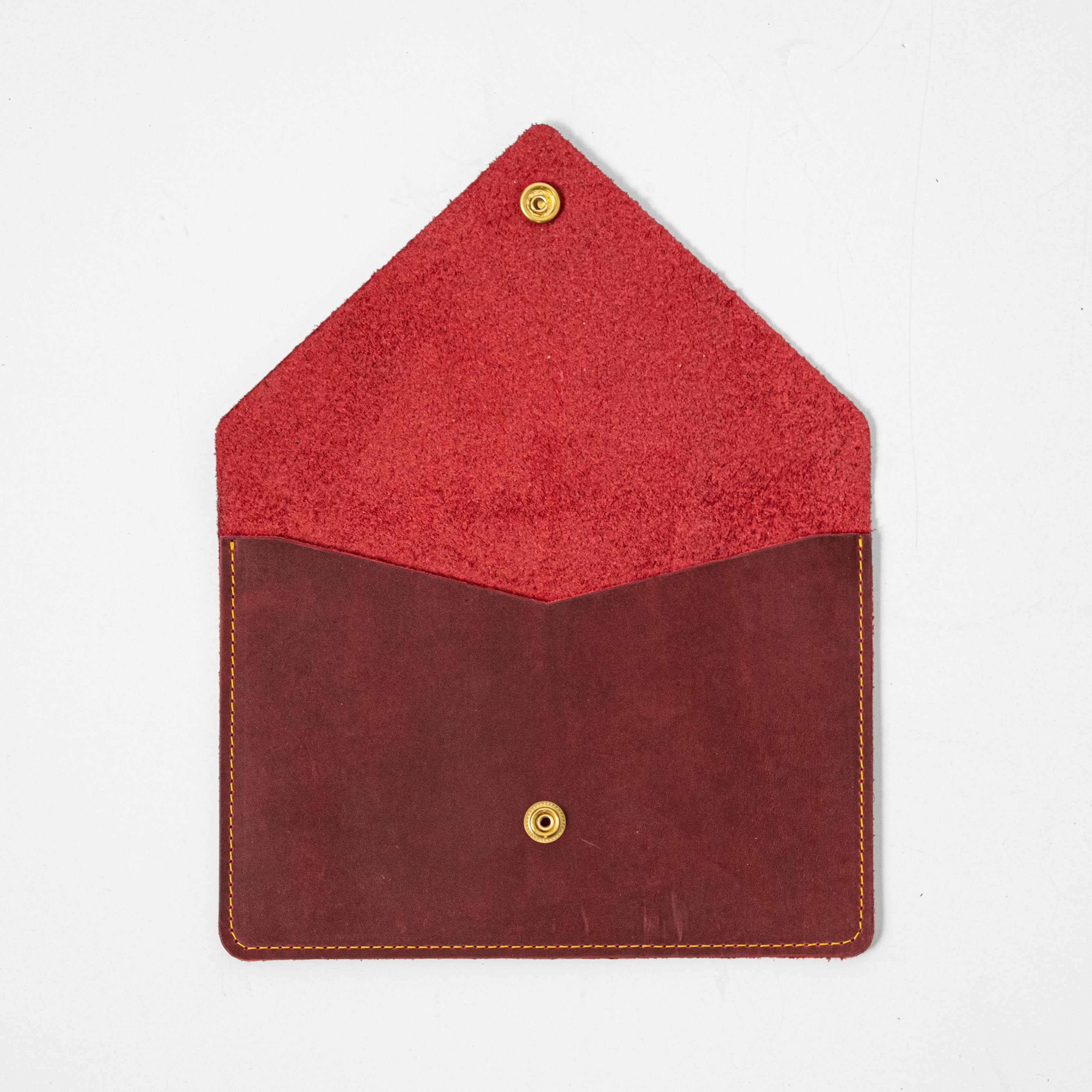 Cranberry Crazy Horse Leather Clutch