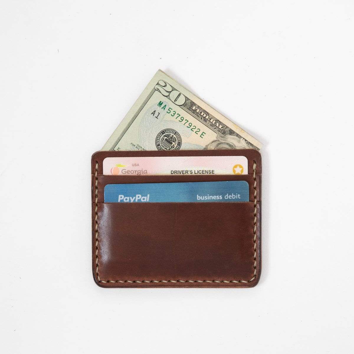 Medium Brown Slim Card Wallet- slim wallet - mens leather wallet - KMM & Co.
