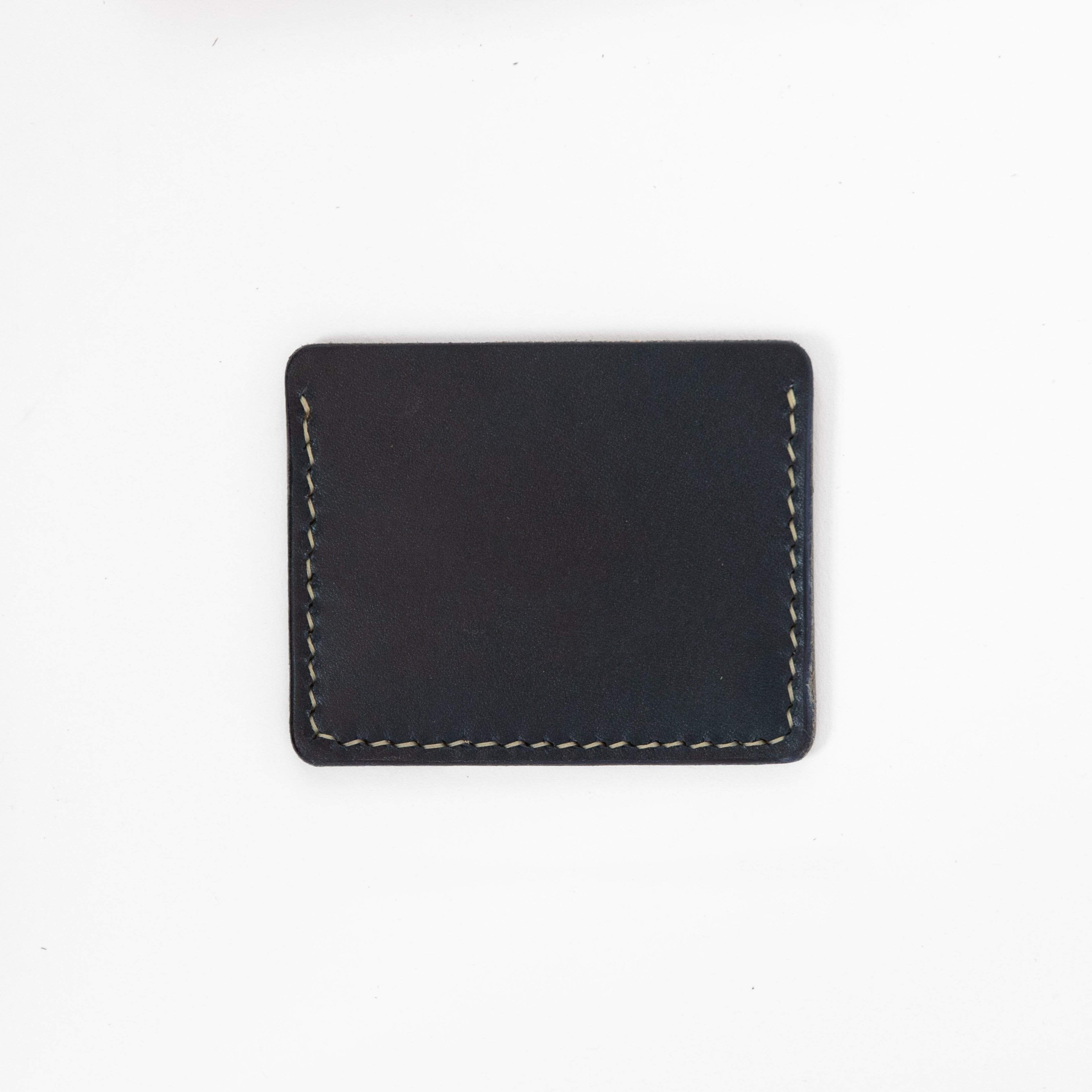 Navy Slim Card Wallet- slim wallet - mens leather wallet - KMM &amp; Co.