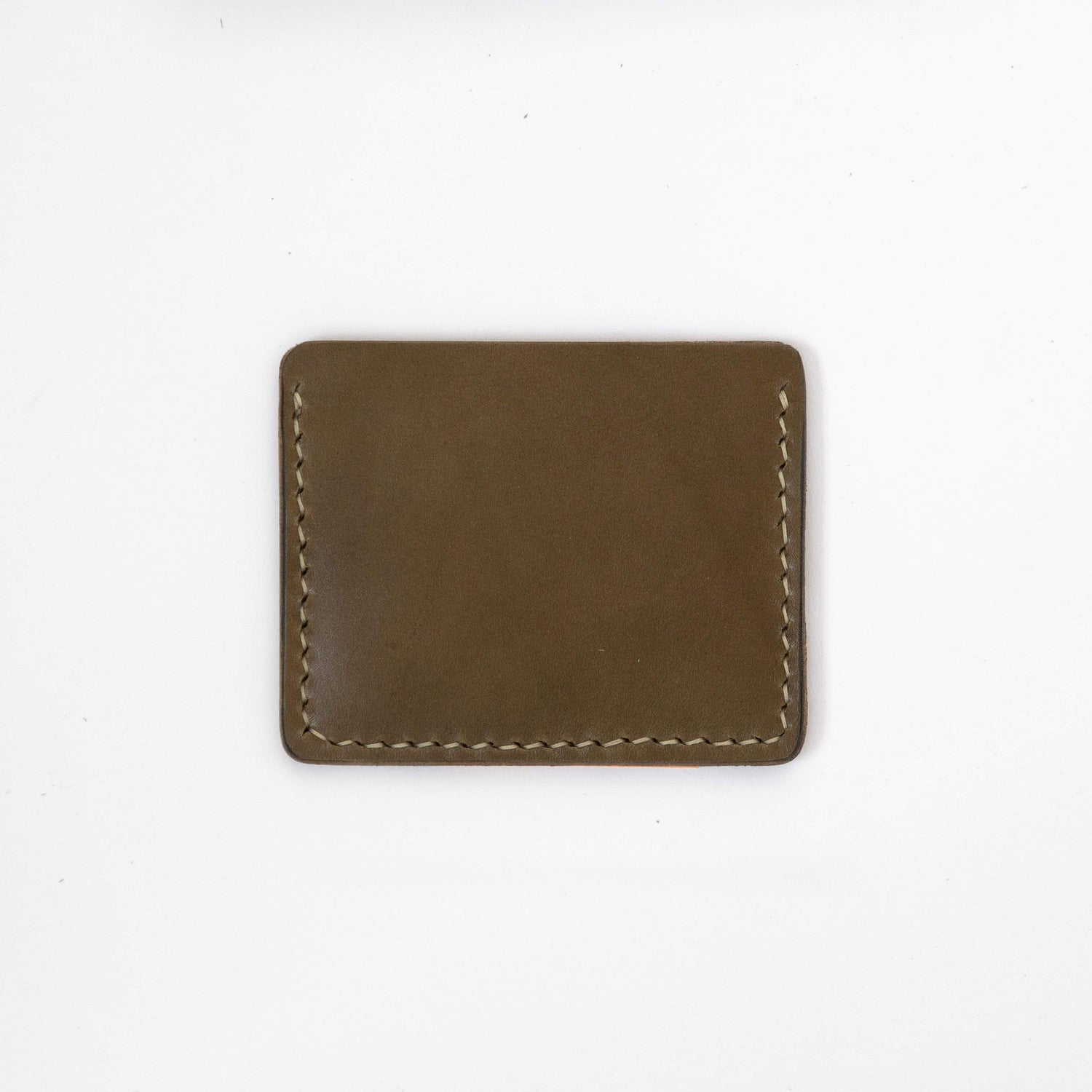 Olive Green Slim Card Wallet- slim wallet - mens leather wallet - KMM & Co.