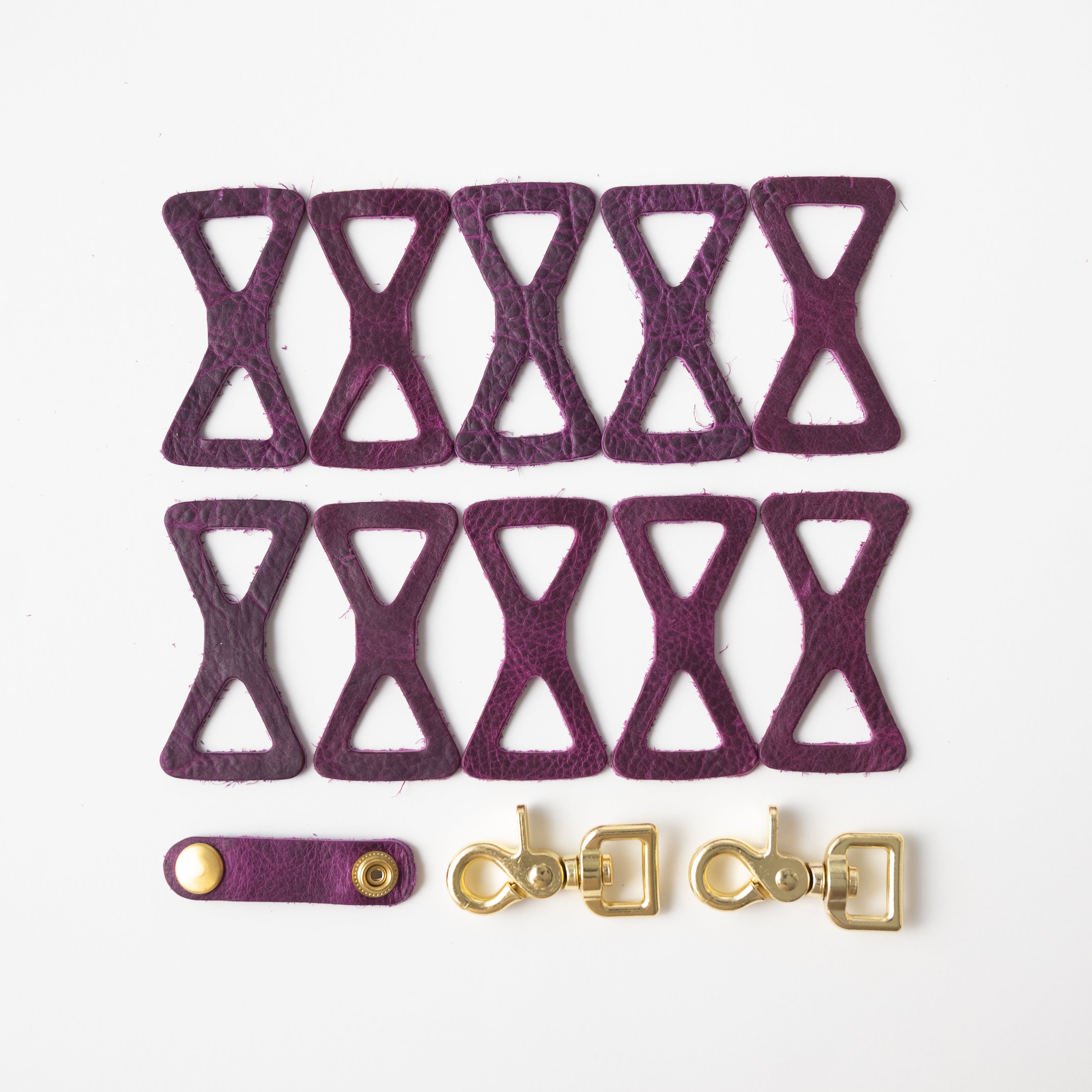 Purple Bison Leather Chain Links