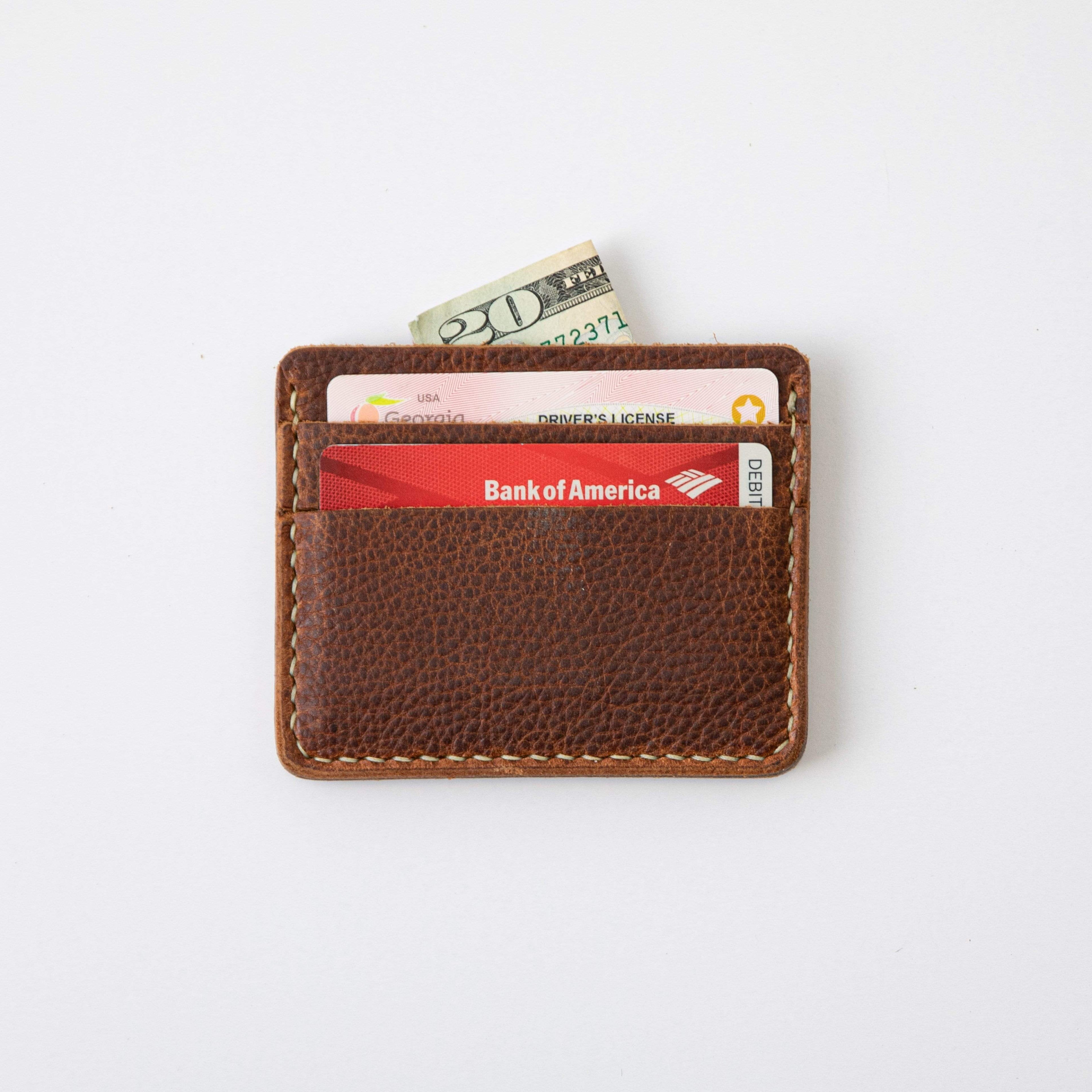 Tan Kodiak Slim Card Wallet- slim wallet - mens leather wallet - KMM & Co.