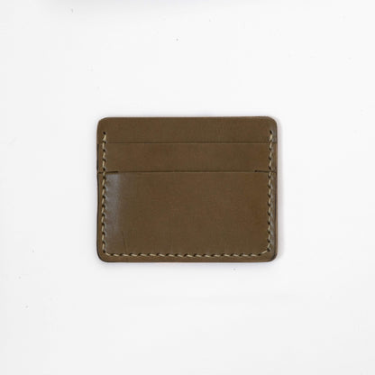 Olive Green Slim Card Wallet- slim wallet - mens leather wallet - KMM &amp; Co.