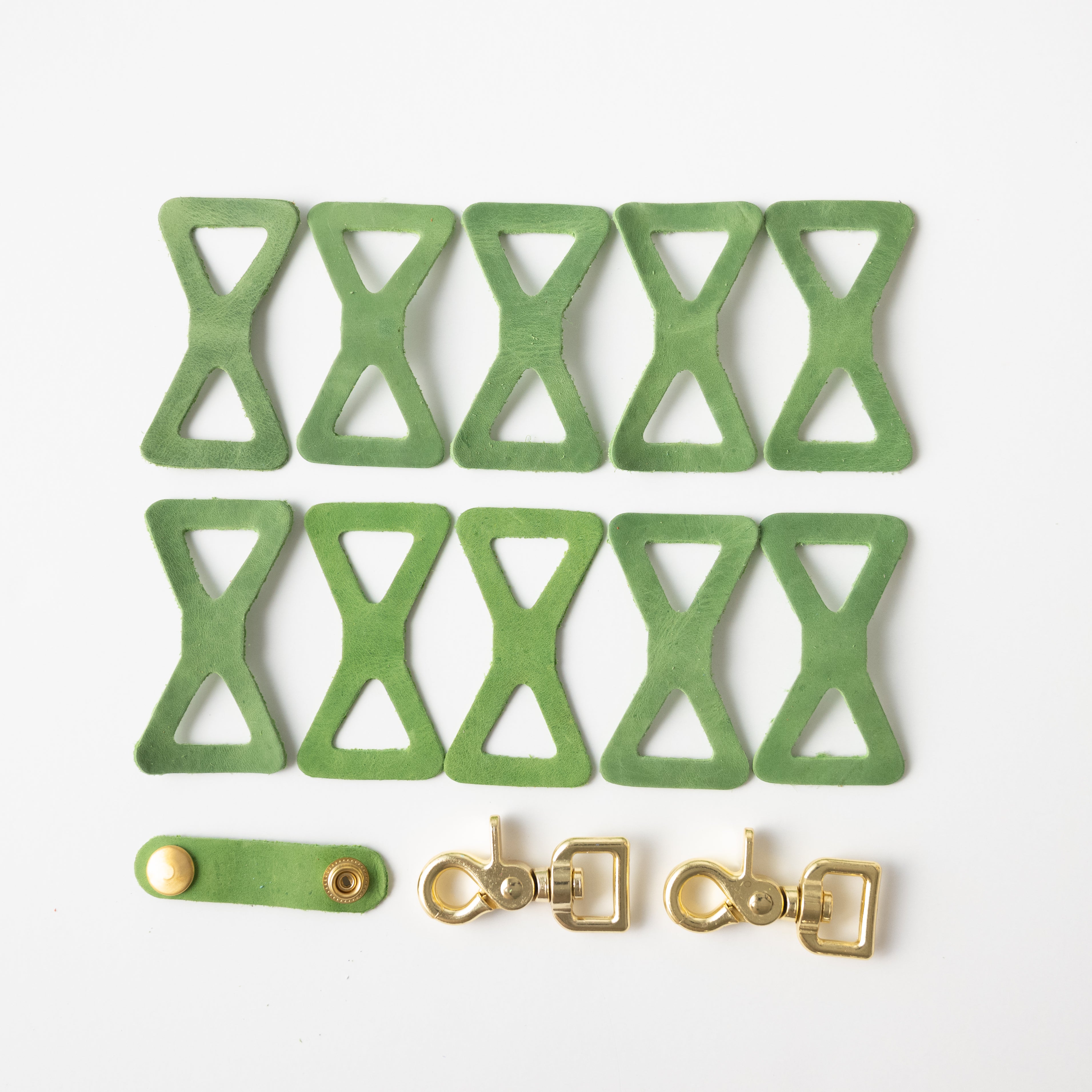 Palm Green Leather Chain Links