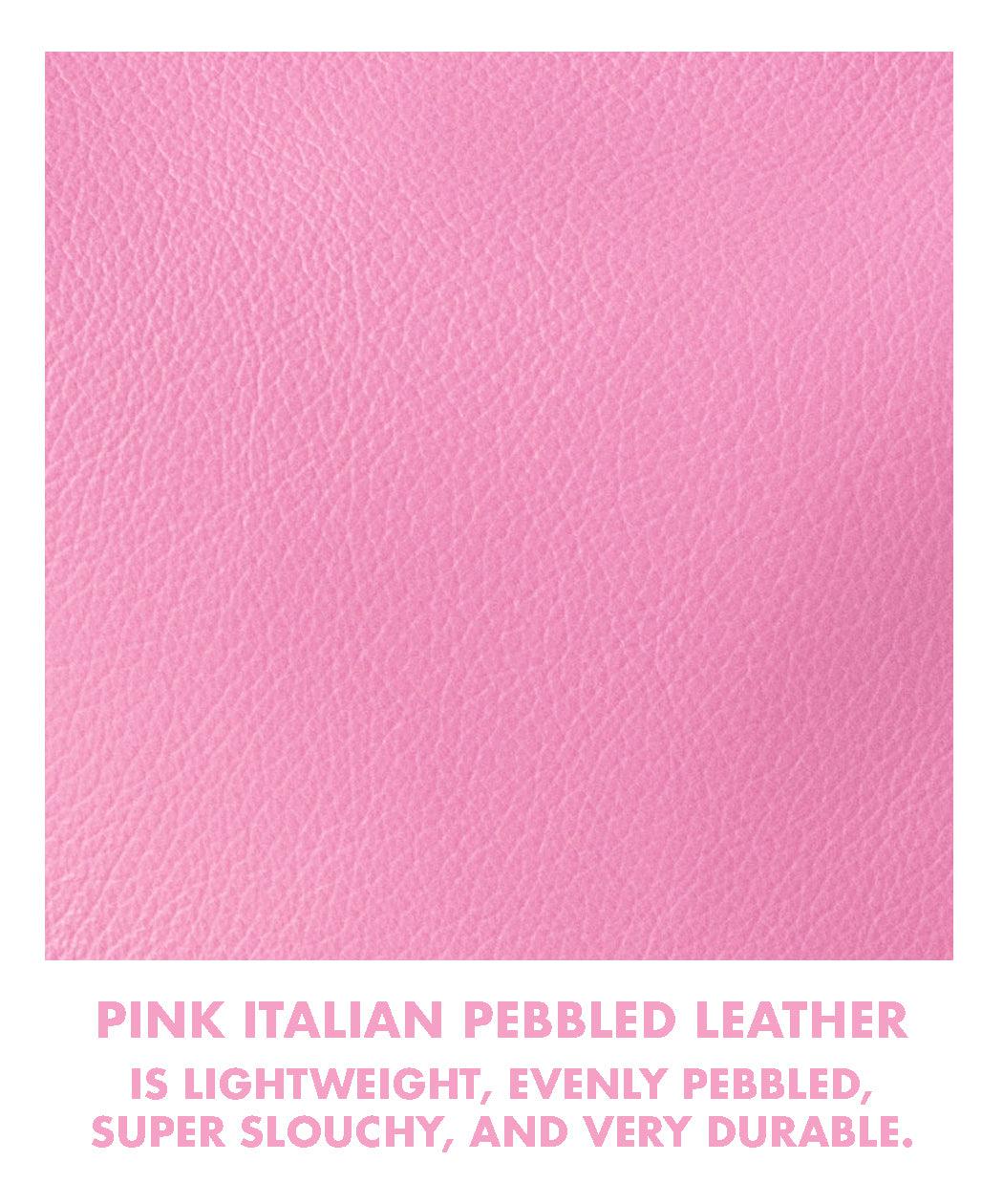 Pink Italian Pebbled East West Travel Tote