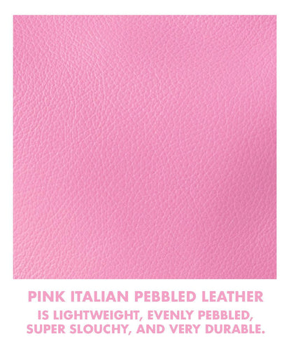 Pink Italian Pebbled Mini Travel Tote