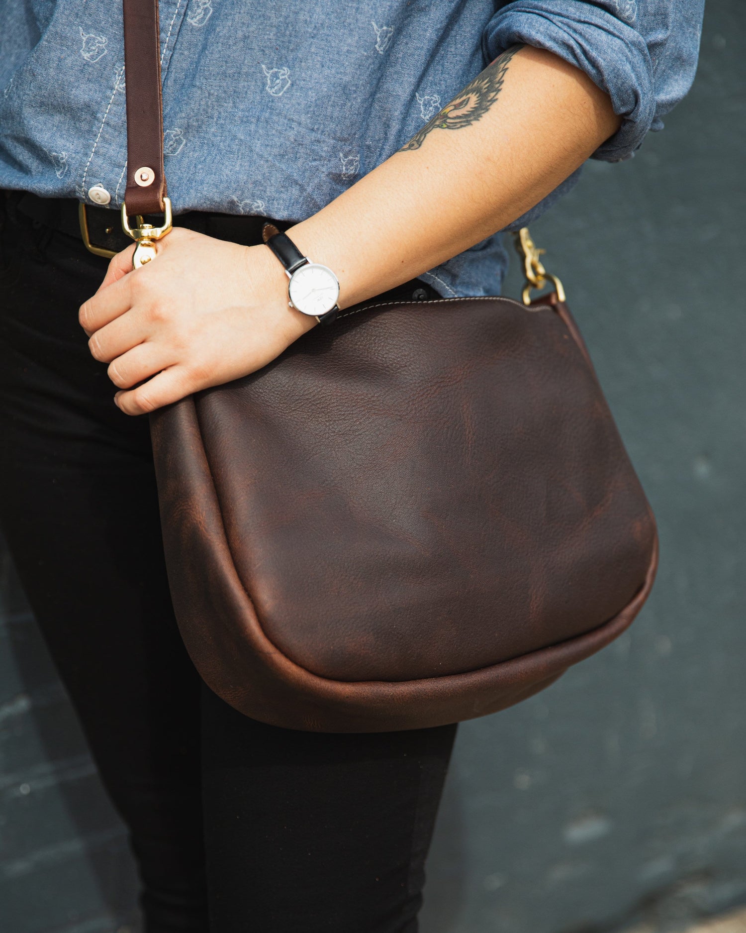 Scratch-and-Dent Brown Kodiak Crossbody Bag