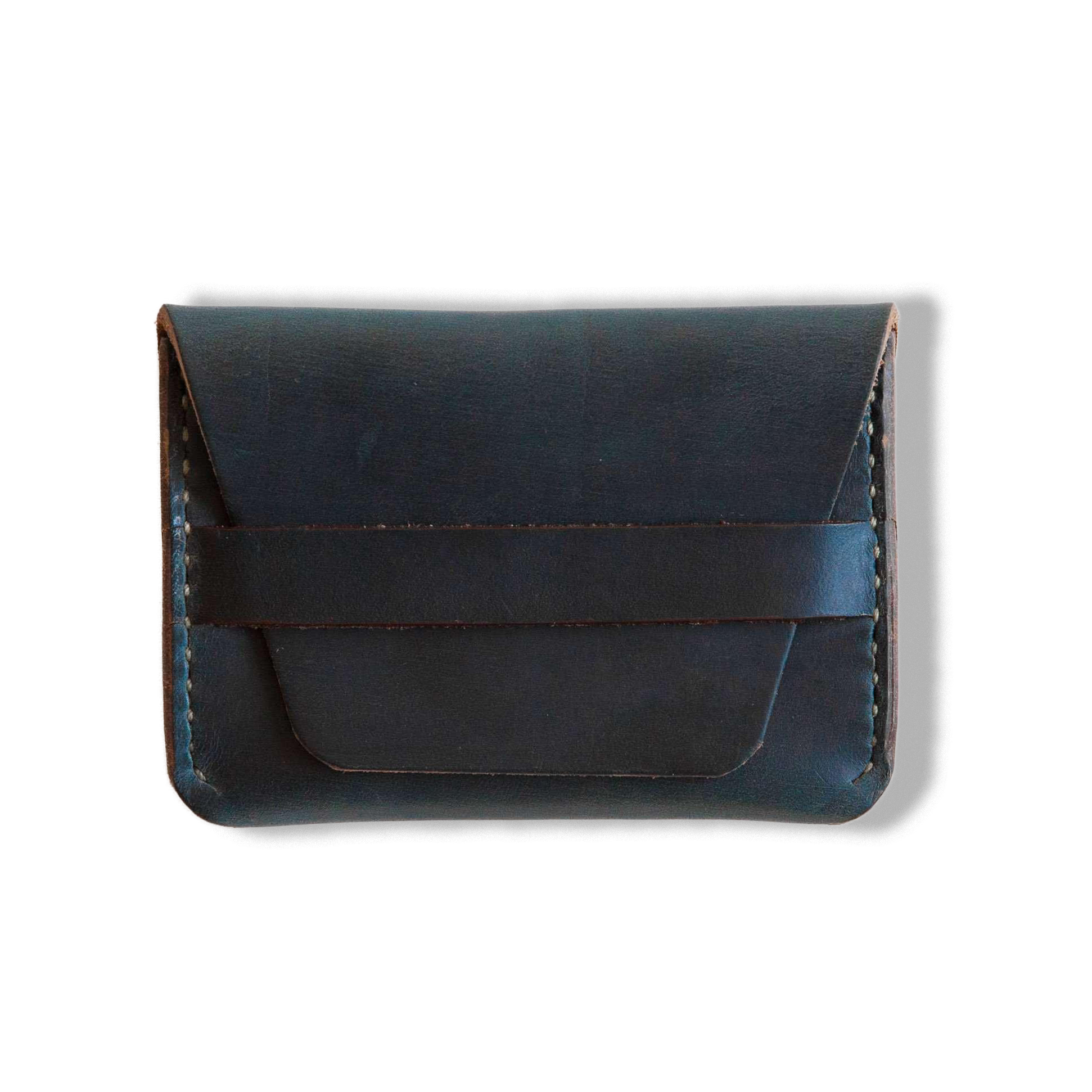Navy Chromexcel Flap Wallet