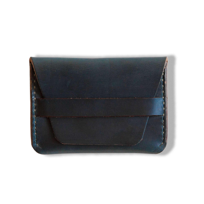 Navy Chromexcel Flap Wallet
