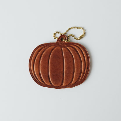 2-Ply Horween Pumpkin Tag- personalized luggage tags - custom luggage tags - KMM &amp; Co.