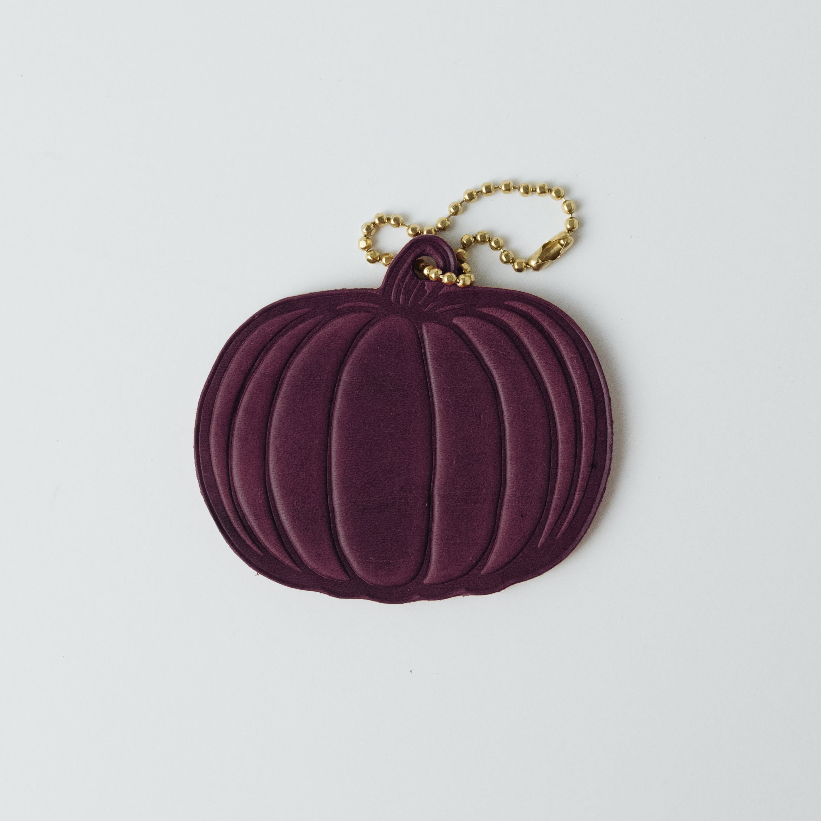 2-Ply Horween Pumpkin Tag- personalized luggage tags - custom luggage tags - KMM &amp; Co.