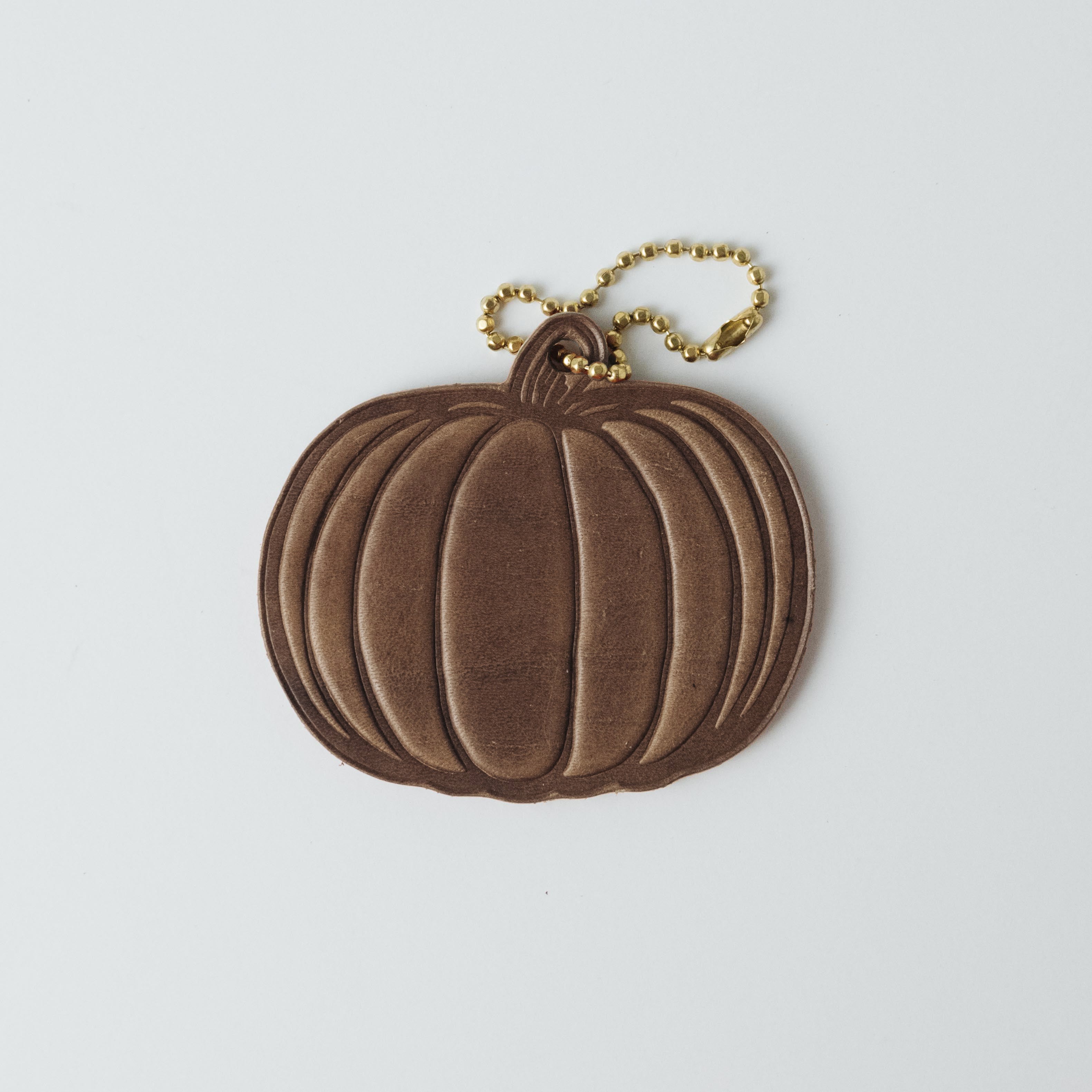 2-Ply Horween Pumpkin Tag- personalized luggage tags - custom luggage tags - KMM &amp; Co.