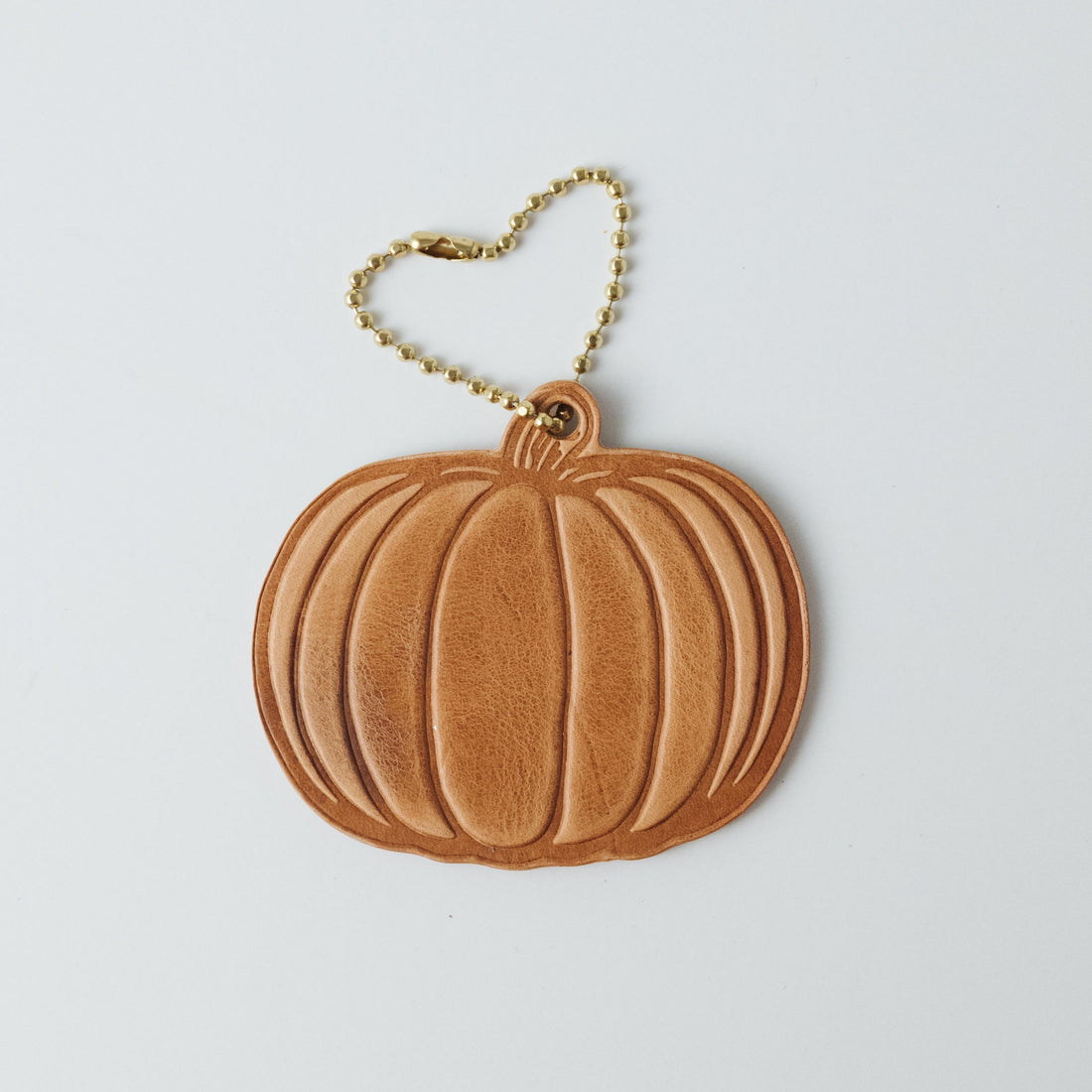 2-Ply Horween Pumpkin Tag- personalized luggage tags - custom luggage tags - KMM &amp; Co.