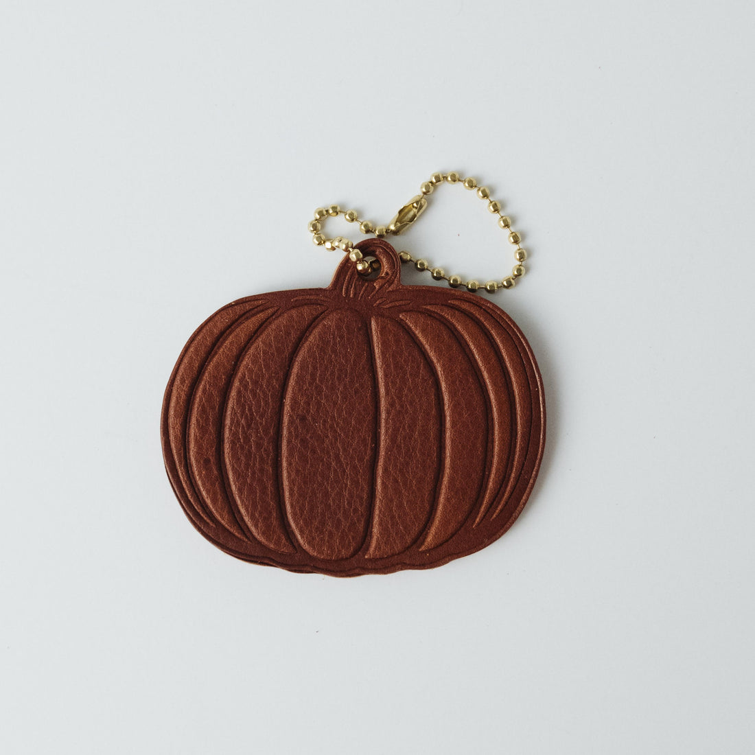 2-Ply Leather Pumpkin Tag- personalized luggage tags - custom luggage tags - KMM &amp; Co.