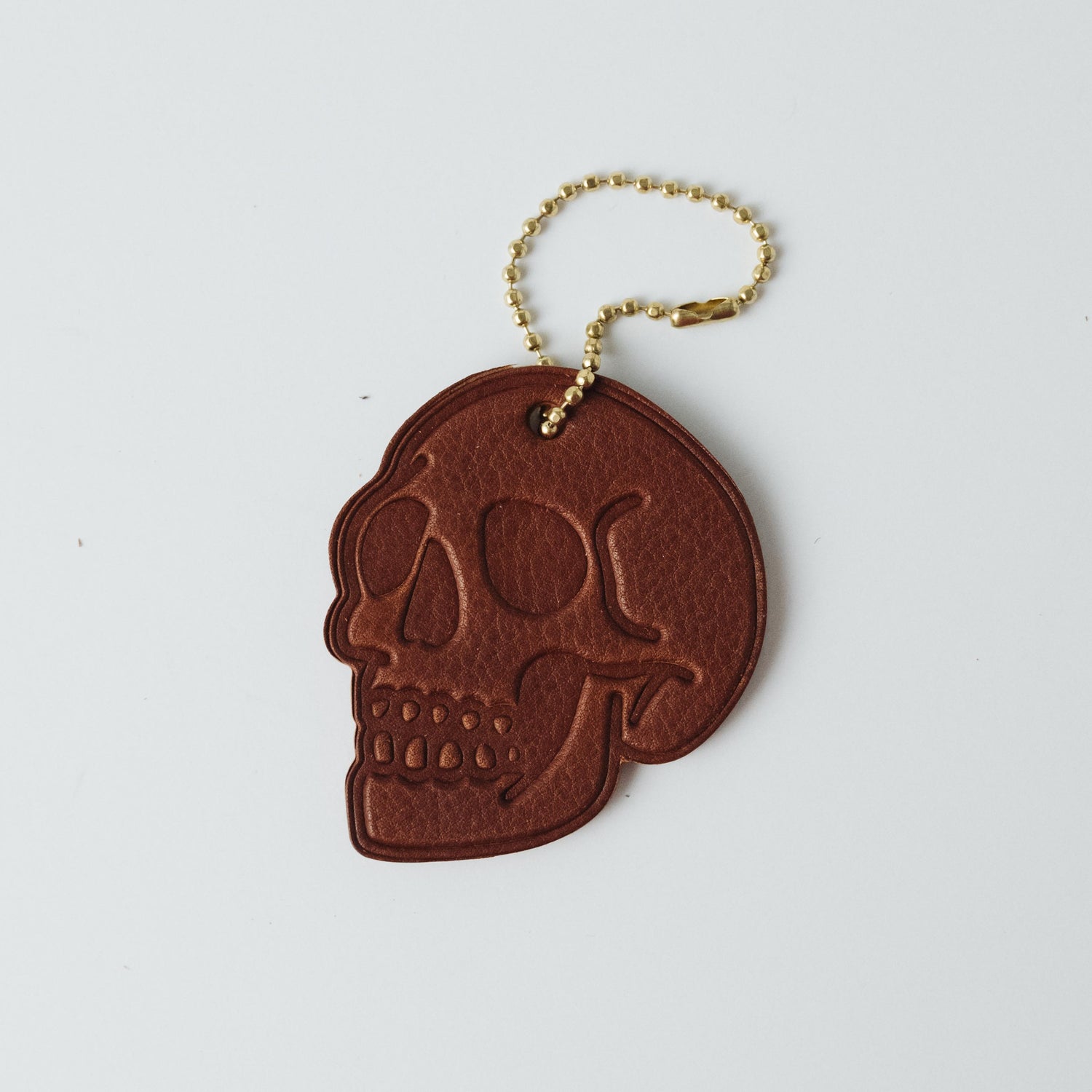 2-Ply Leather Skull Tag- personalized luggage tags - custom luggage tags - KMM &amp; Co.