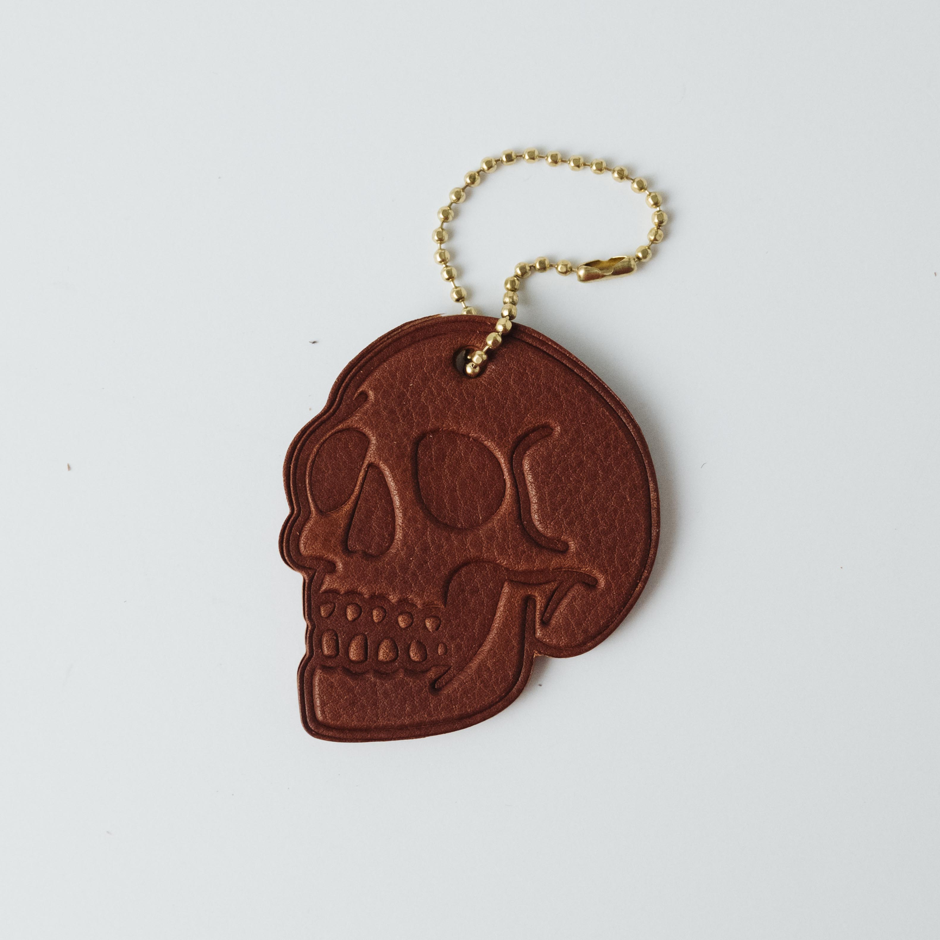 2-Ply Leather Skull Tag- personalized luggage tags - custom luggage tags - KMM &amp; Co.