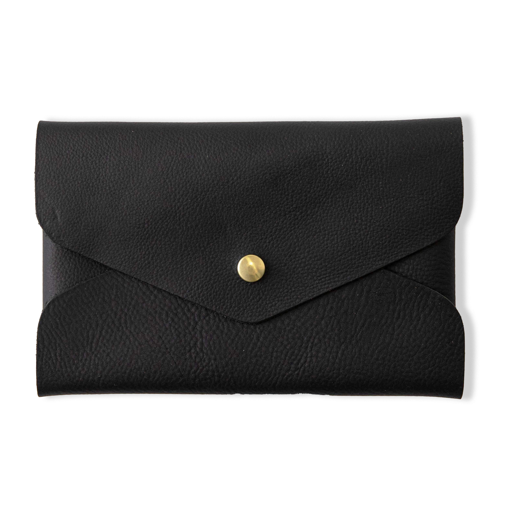 Leather Clutch Bag: Black Kodiak Envelope Clutch clutches KMM