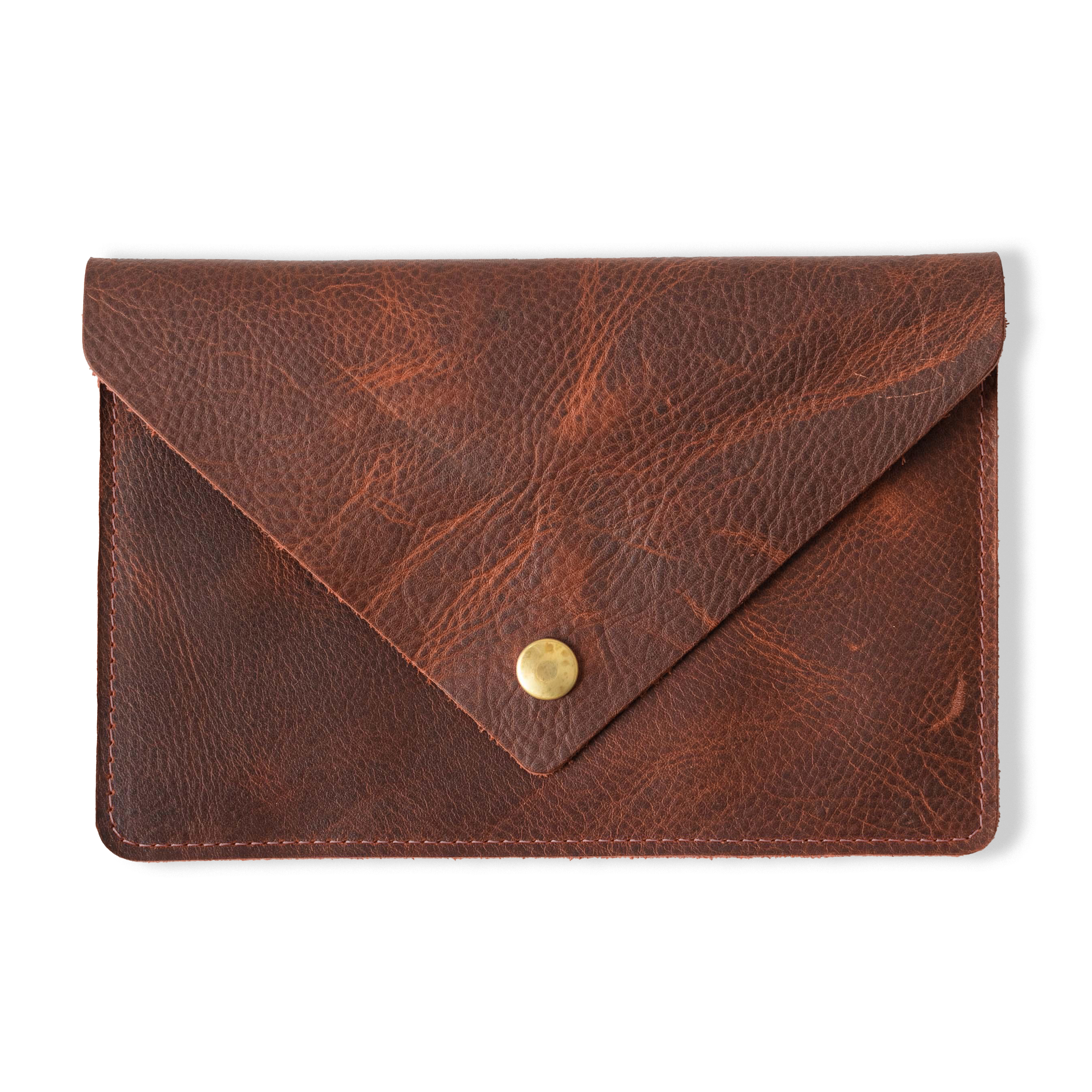 Tan Kodiak Leather Clutch