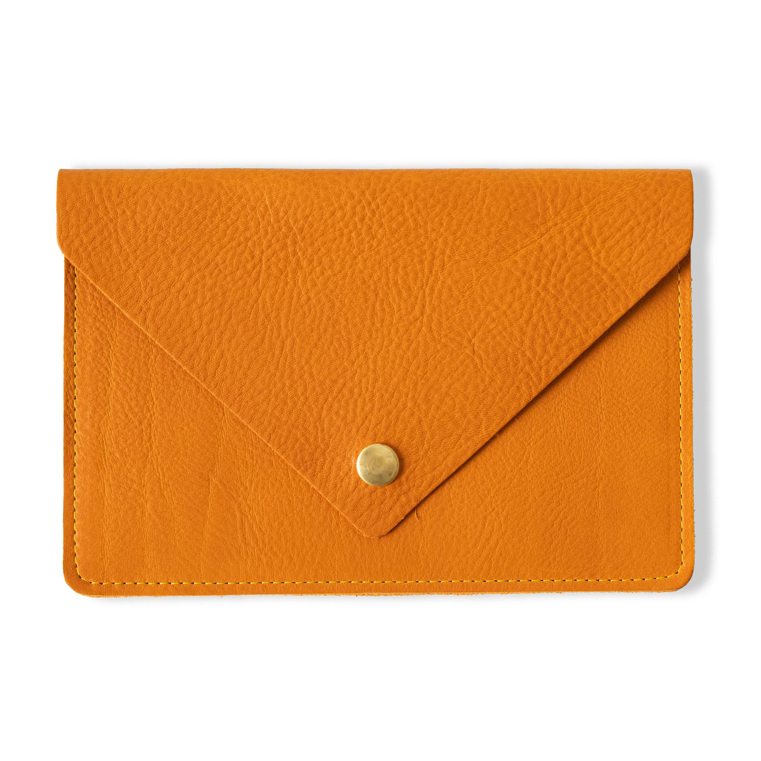 Orange Cypress Leather Clutch