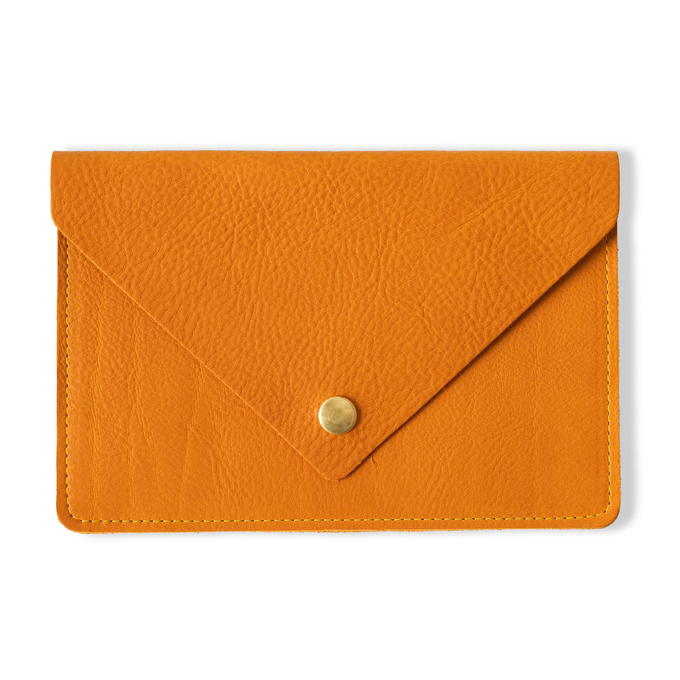 Orange Cypress Leather Clutch