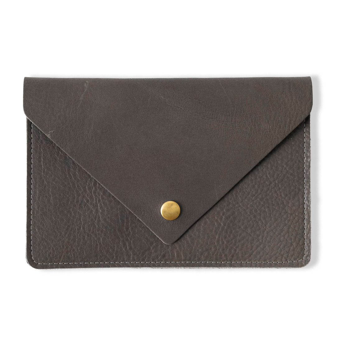 Grey Cypress Leather Clutch