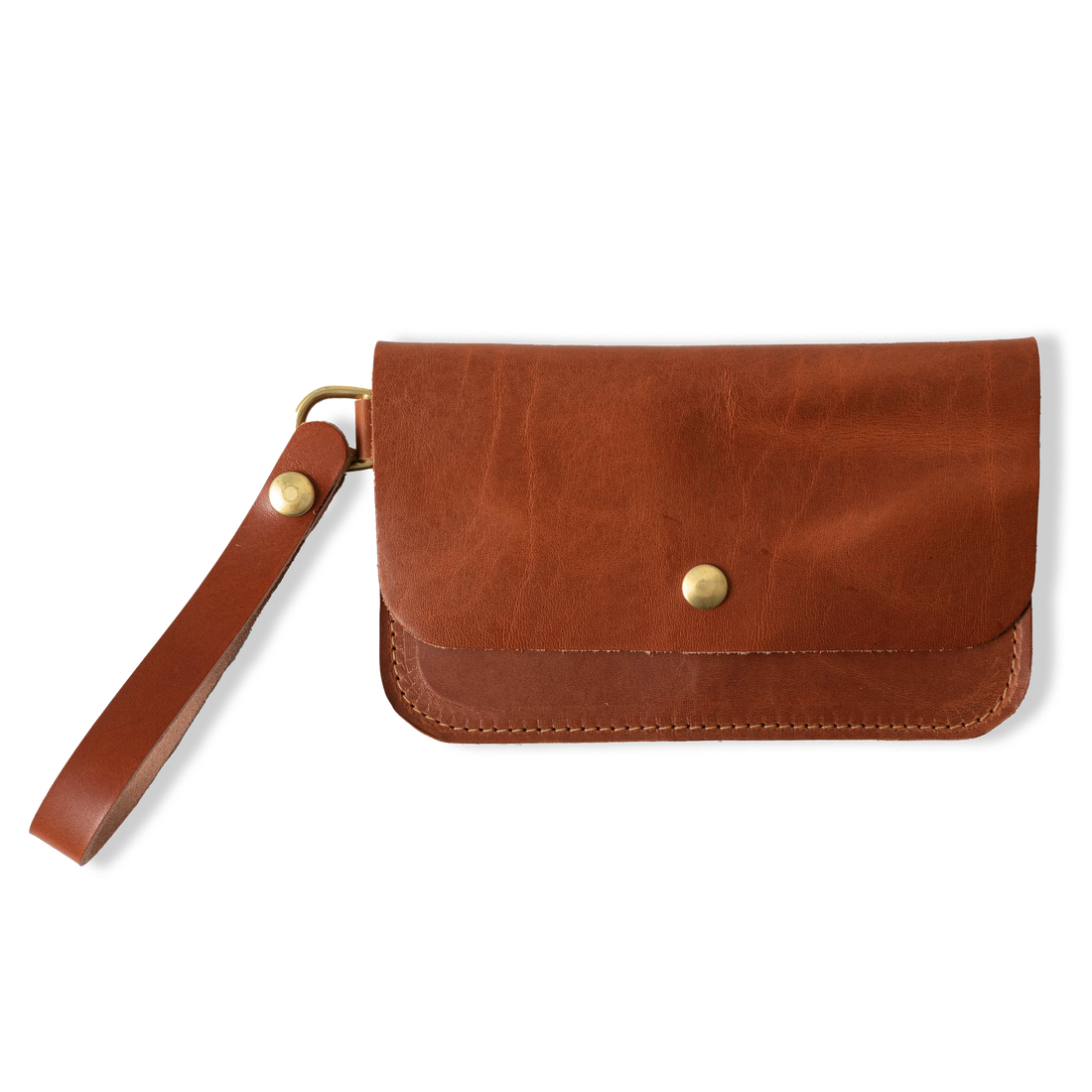 English Tan Dublin Wristlet Clutch