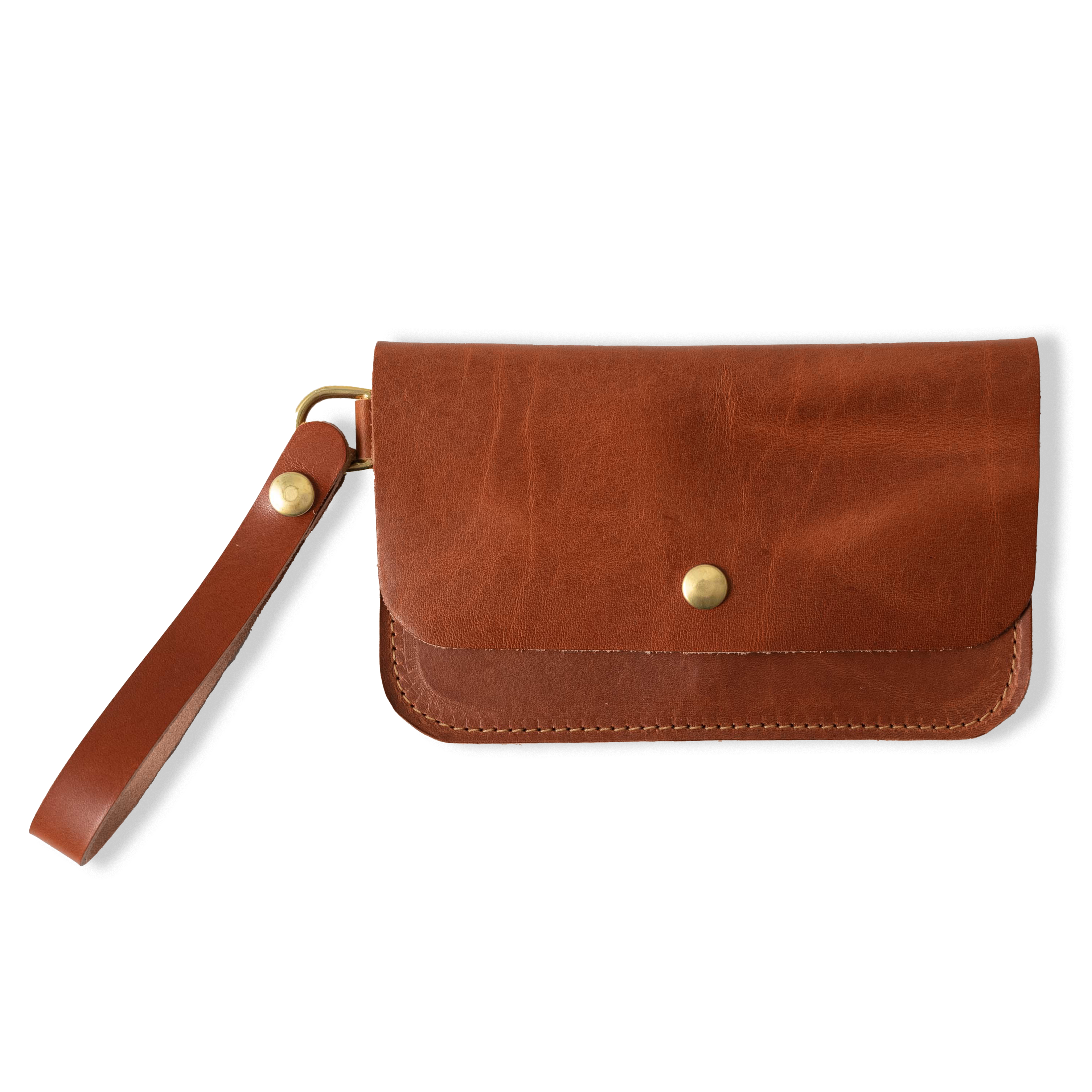 English Tan Dublin Wristlet Clutch