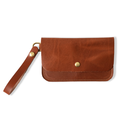 English Tan Dublin Wristlet Clutch