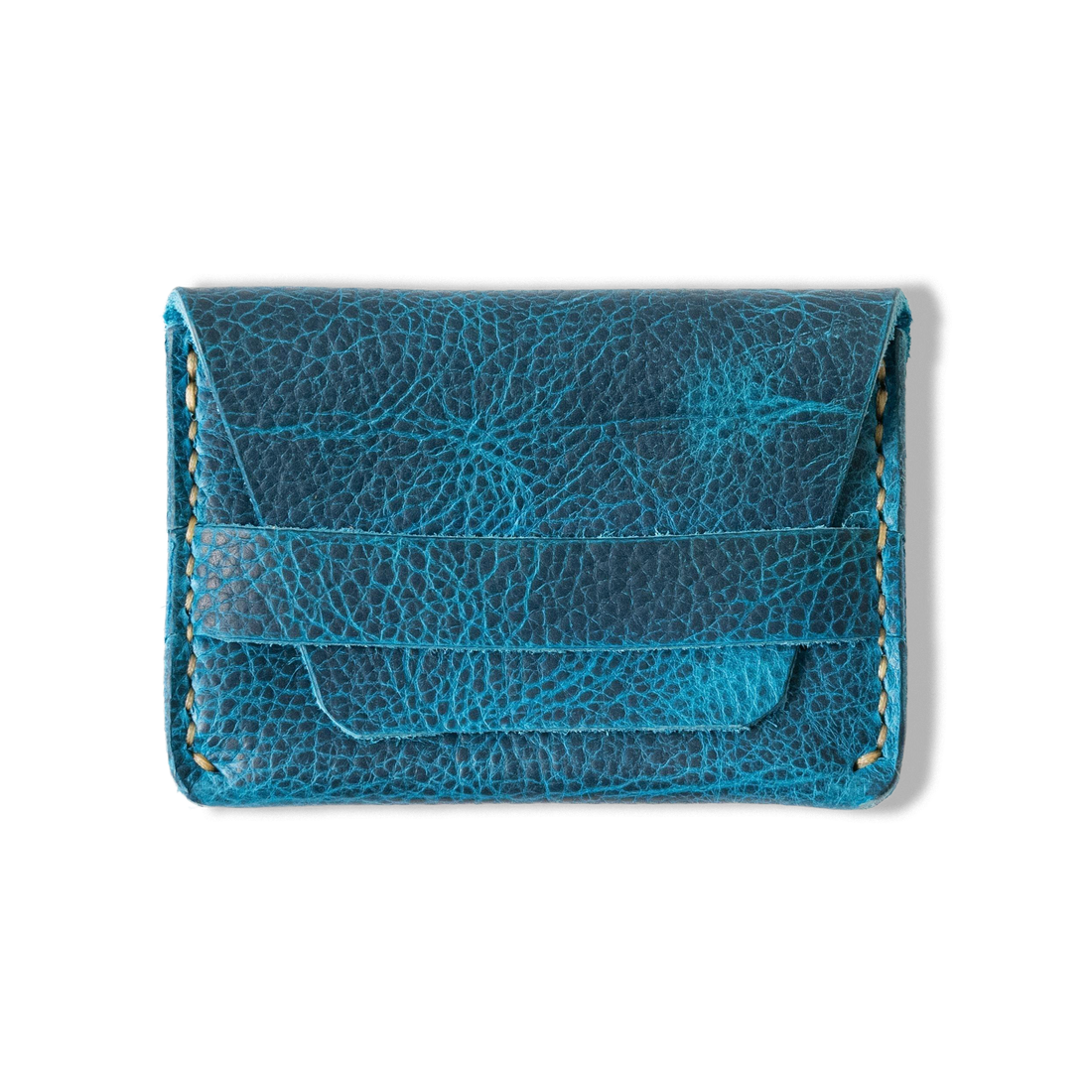 Petrol Blue Bison Flap Wallet