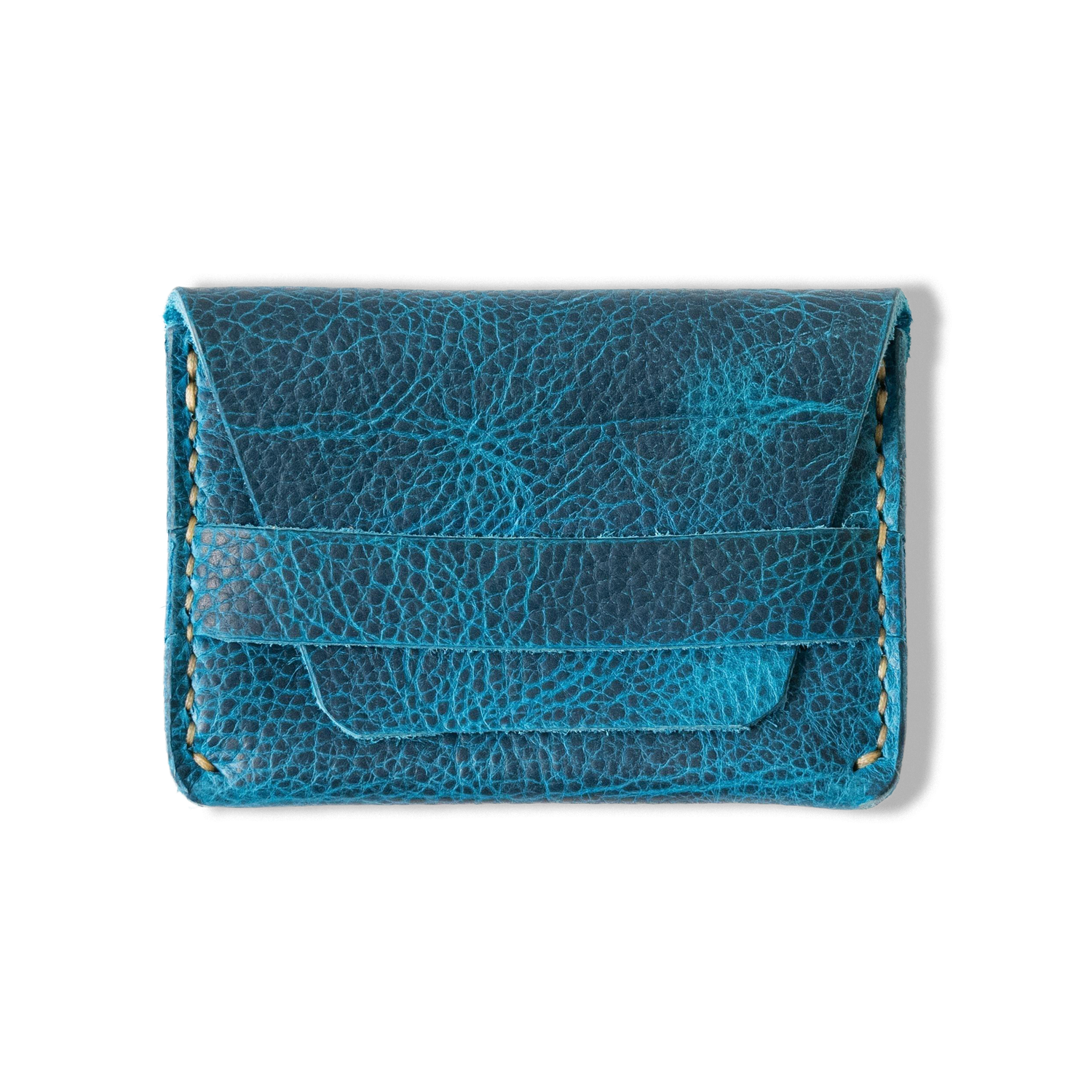 Petrol Blue Bison Flap Wallet