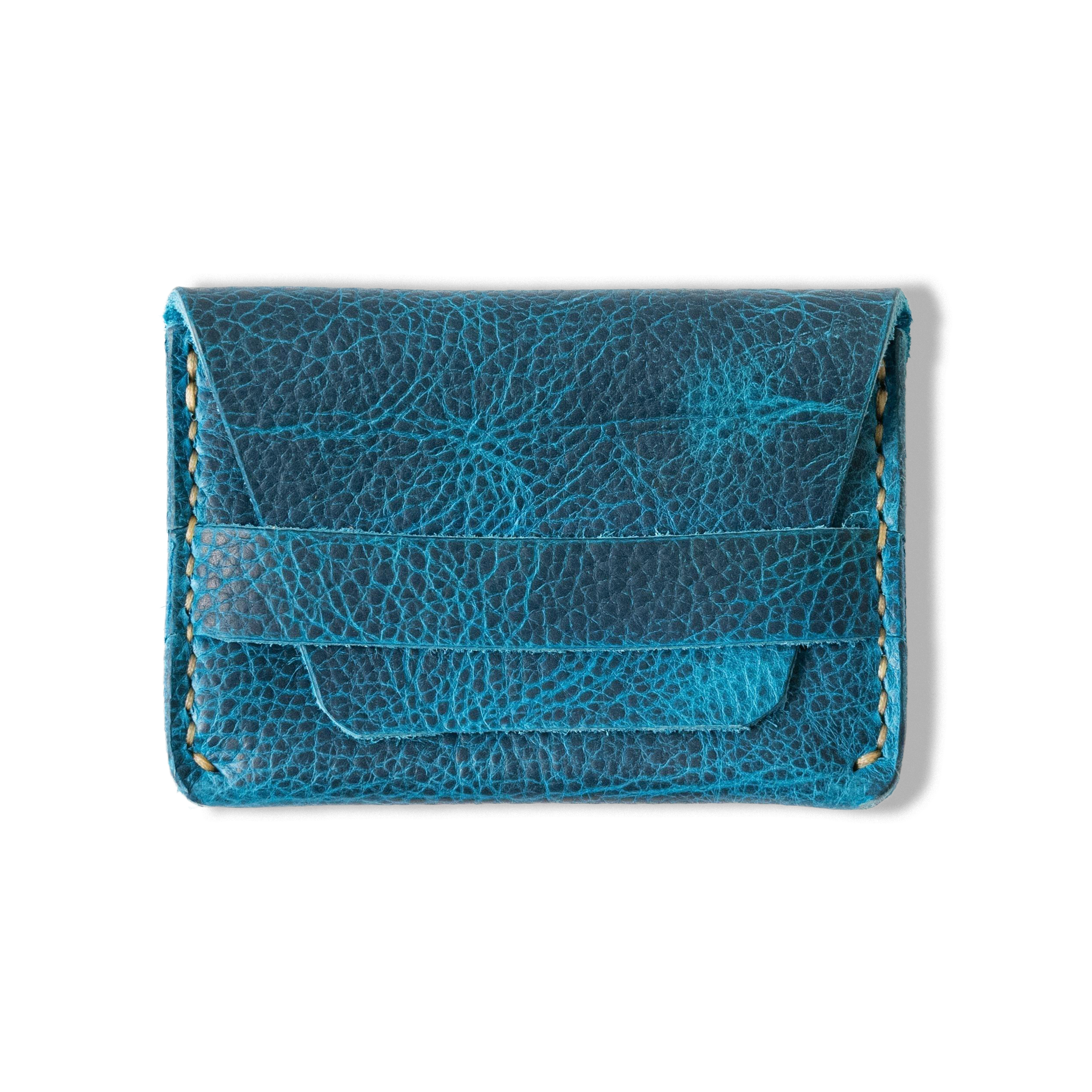 Petrol Blue Bison Flap Wallet