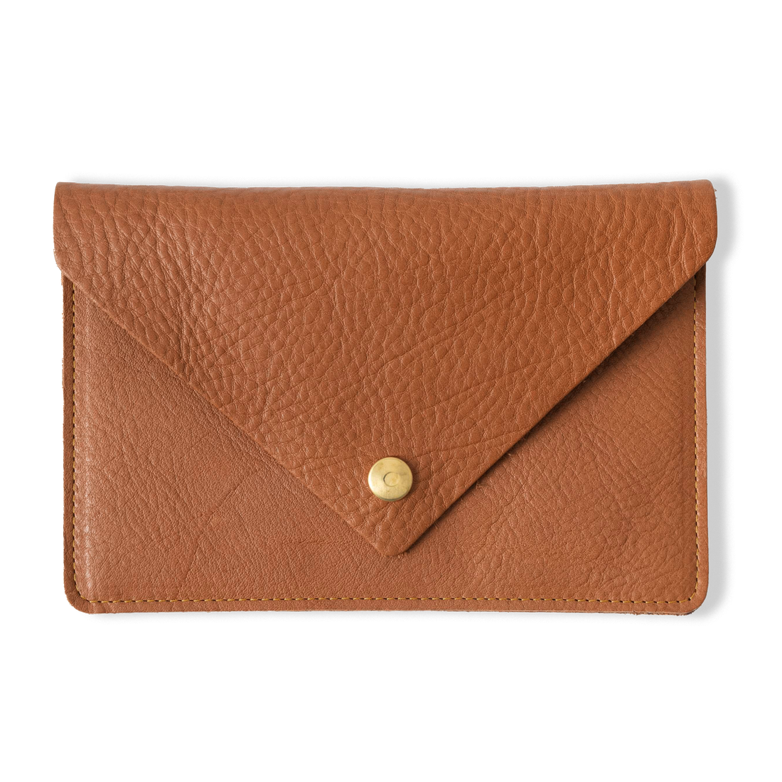 Cognac Cypress Leather Clutch
