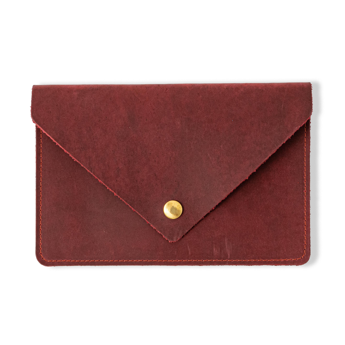 Cranberry Crazy Horse Leather Clutch