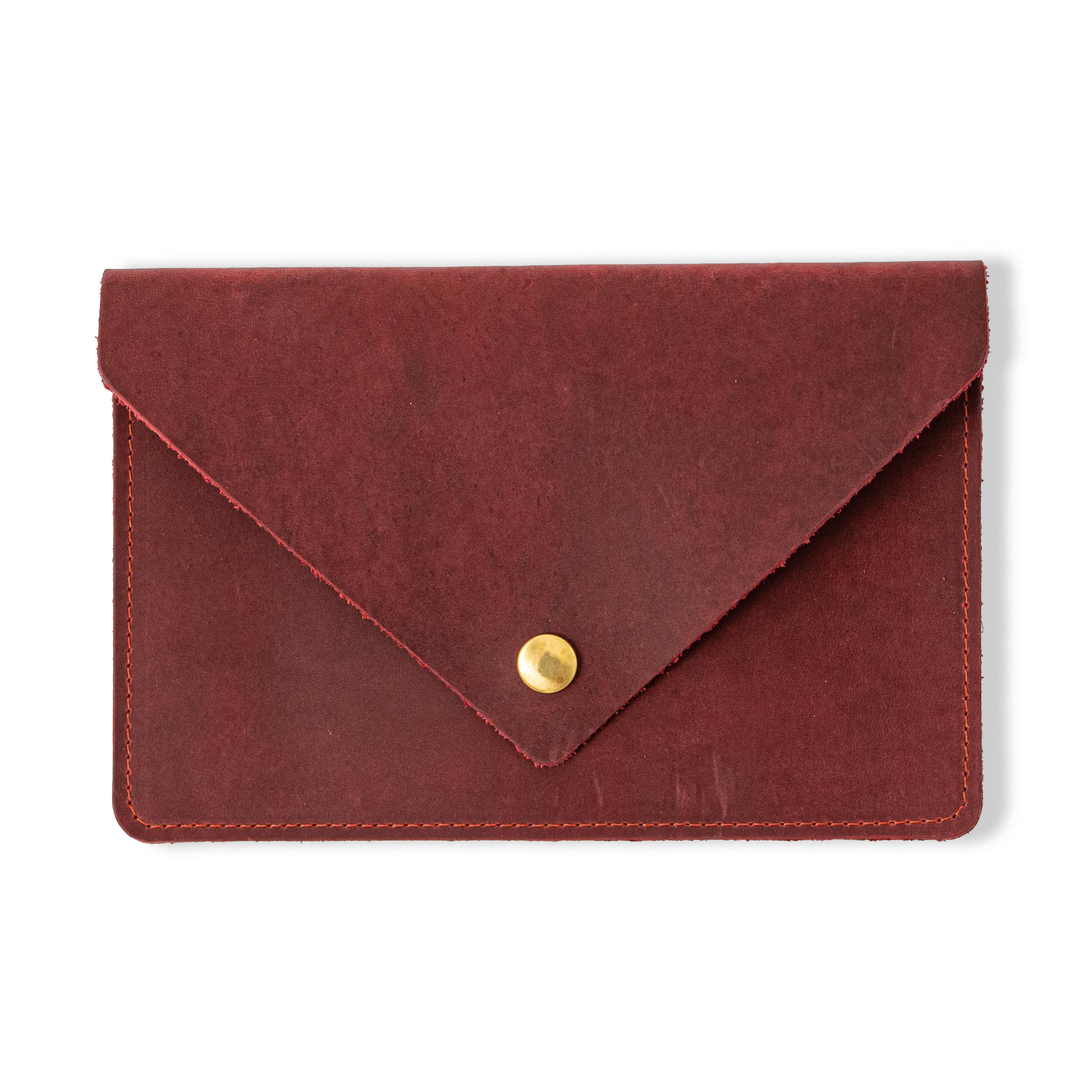 Cranberry Crazy Horse Leather Clutch