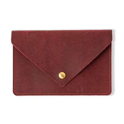 Cranberry Crazy Horse Leather Clutch