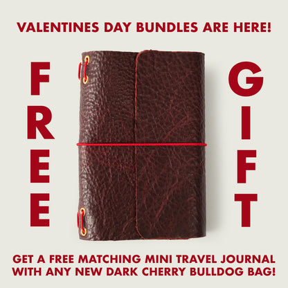 Dark Cherry Bulldog Crossbody Travel Tote Bundle