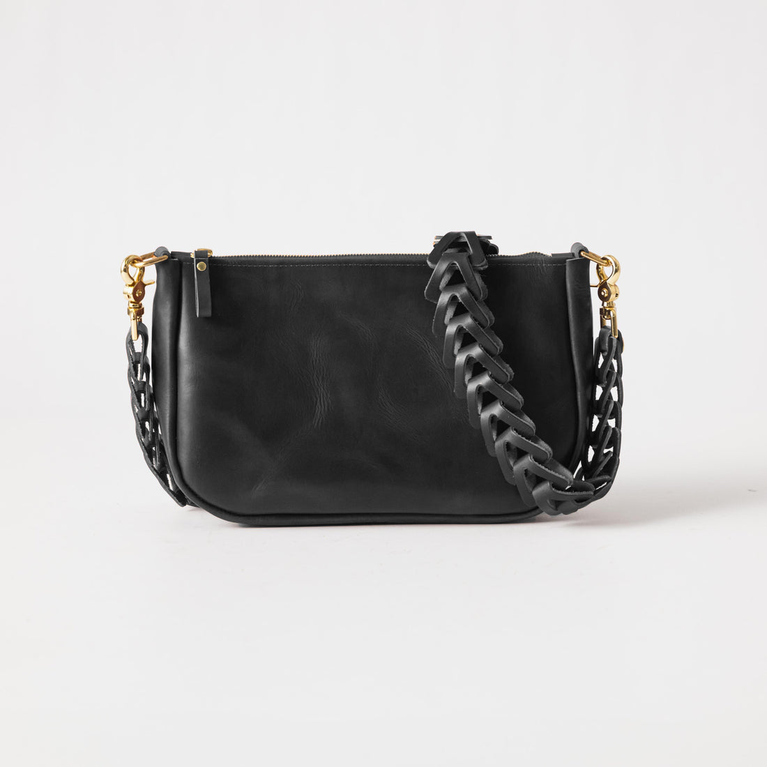 Black Double Shot Medium Crossbody Bag