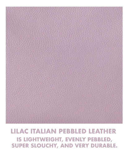 Lilac Italian Pebbled Crossbody Tote