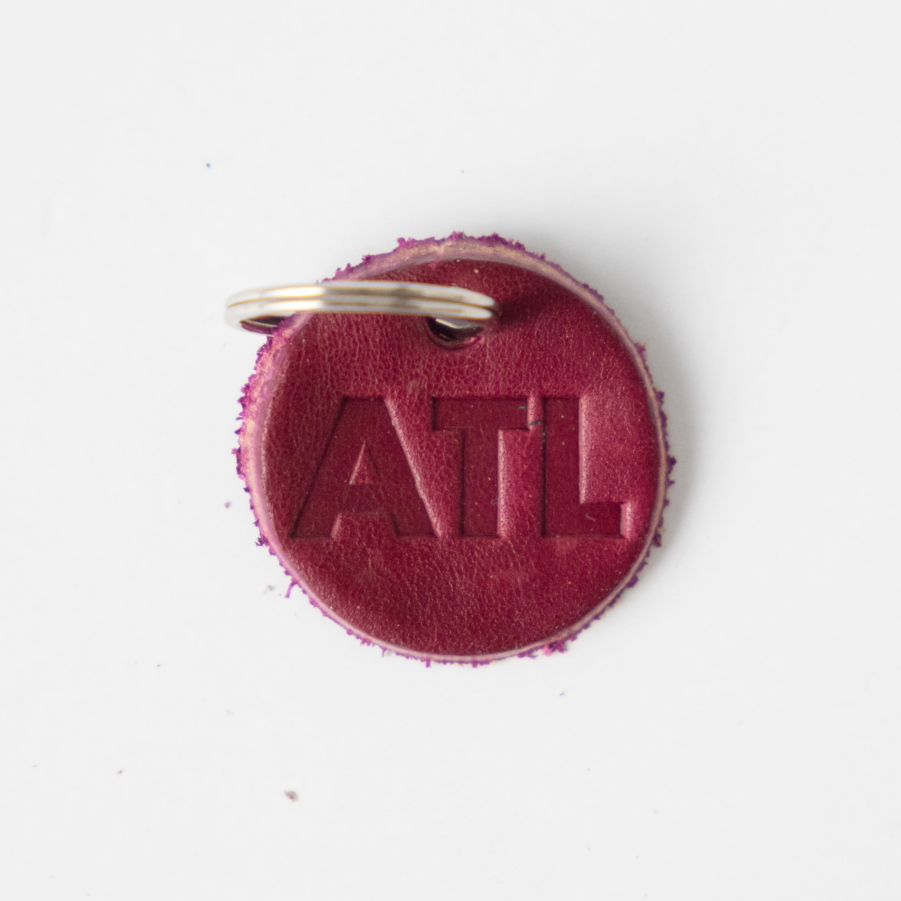 ATL Circle Key Fob- leather keychain - leather key holder - leather key fob - KMM &amp; Co.